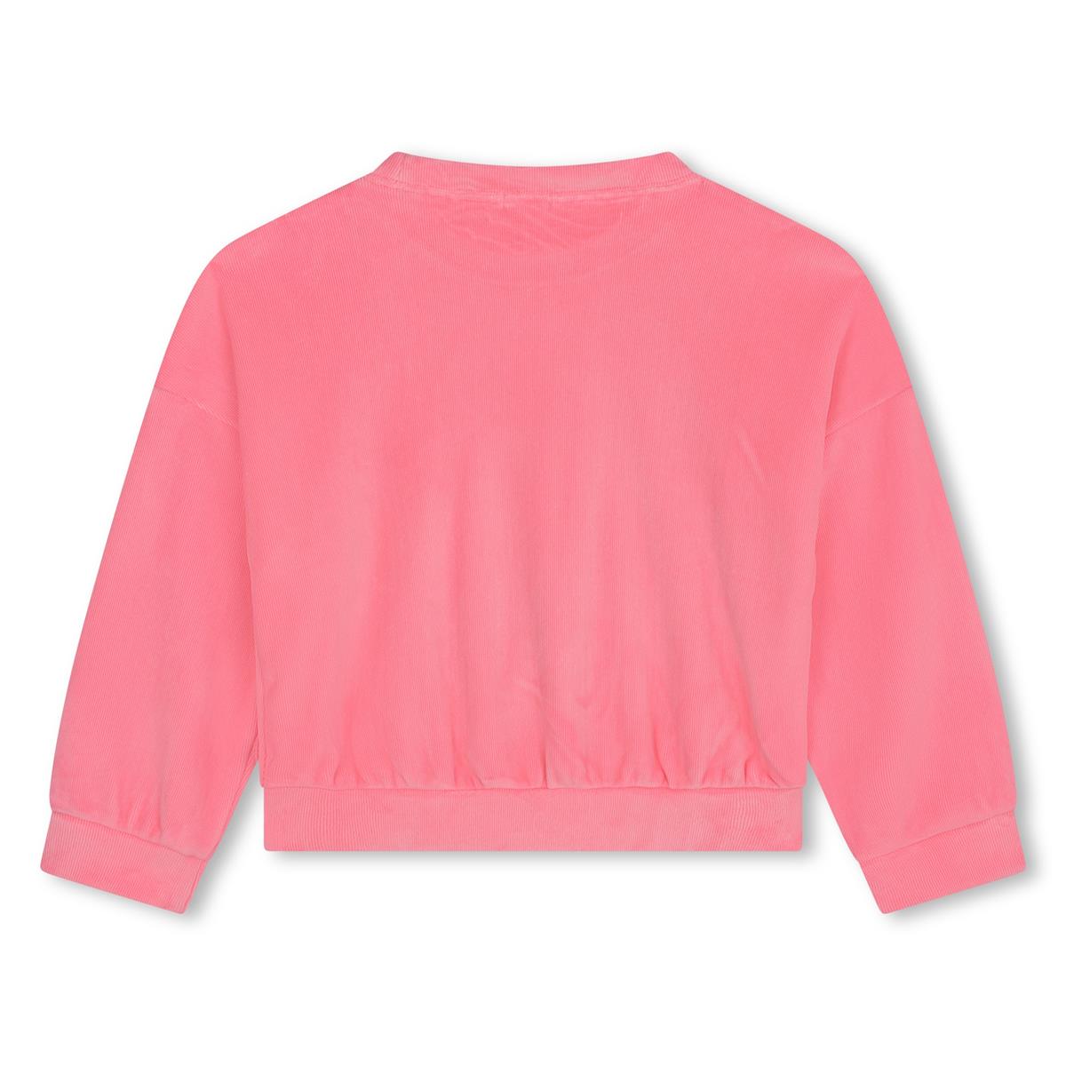 Girls Pink Velvet Sweatshirt