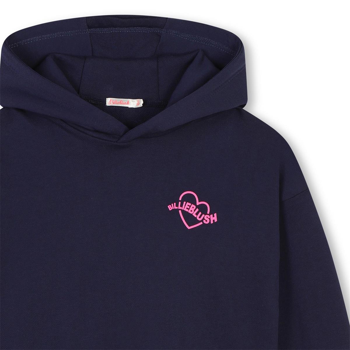 Girls Dark Blue Cotton Sweatshirt