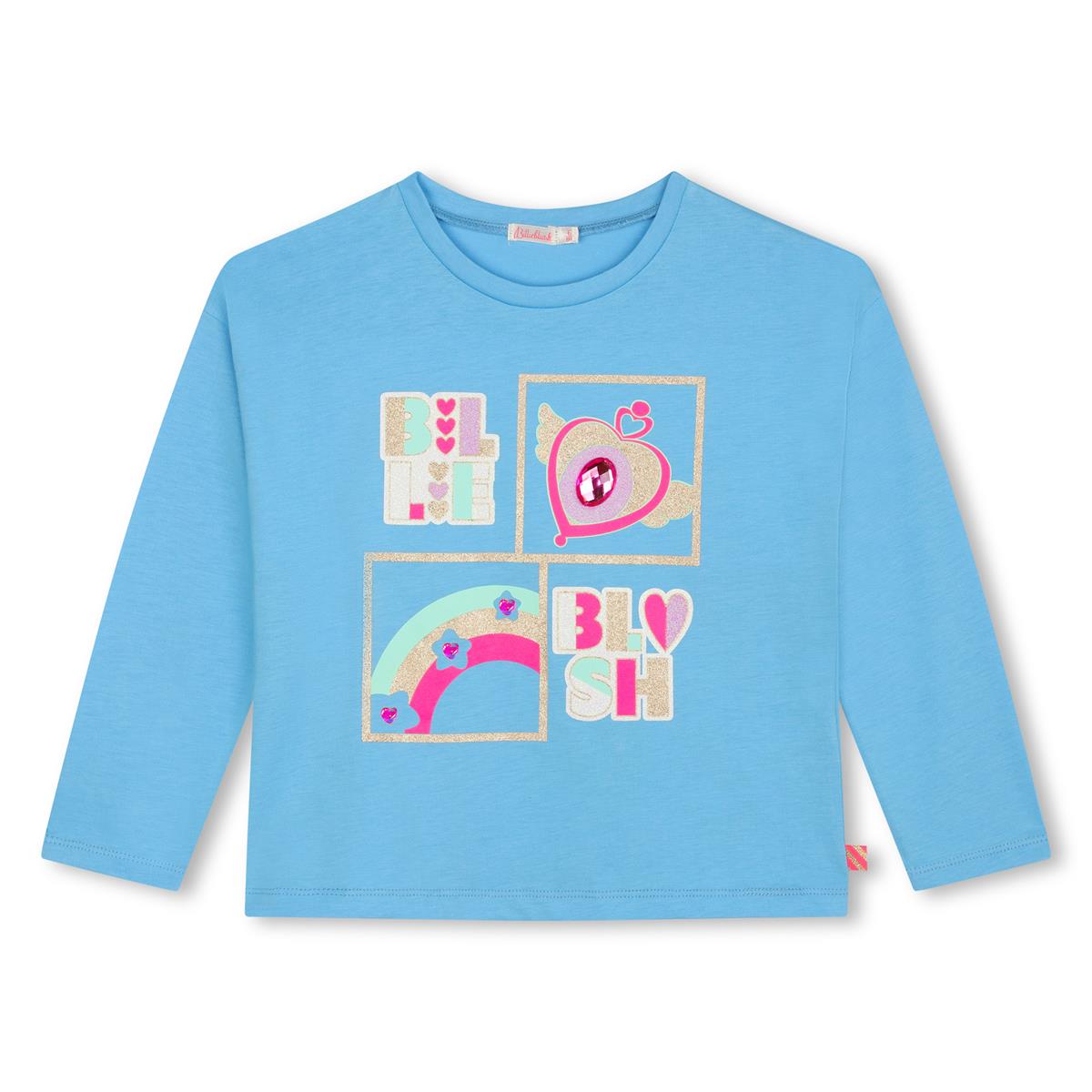 Girls Blue Cotton T-Shirt