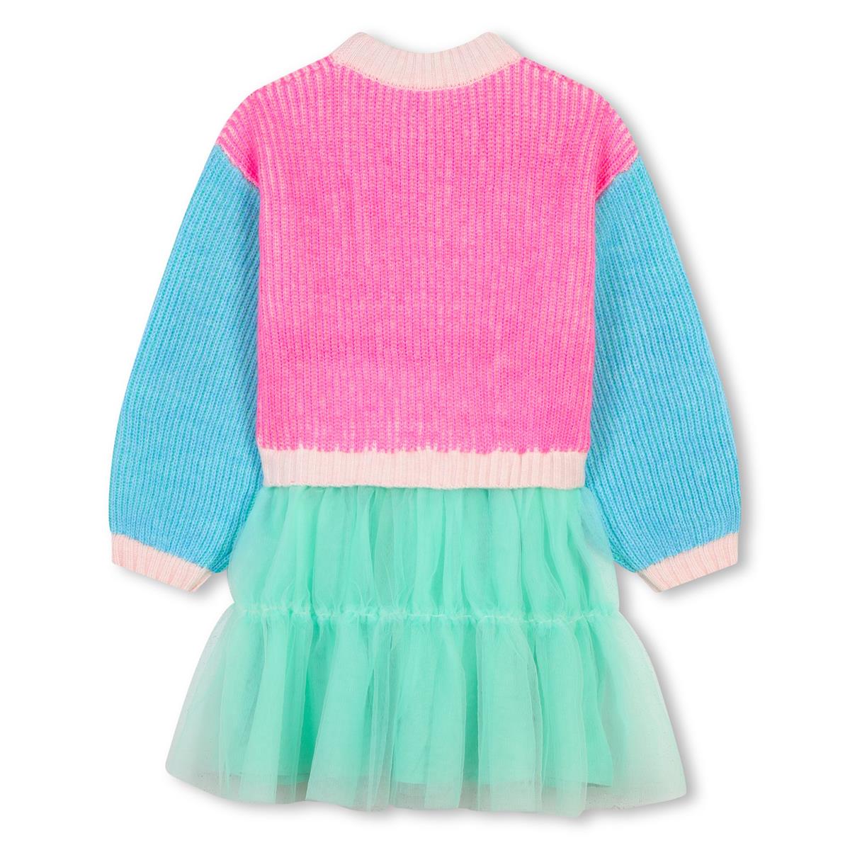 Girls Multicolor Knit Dress