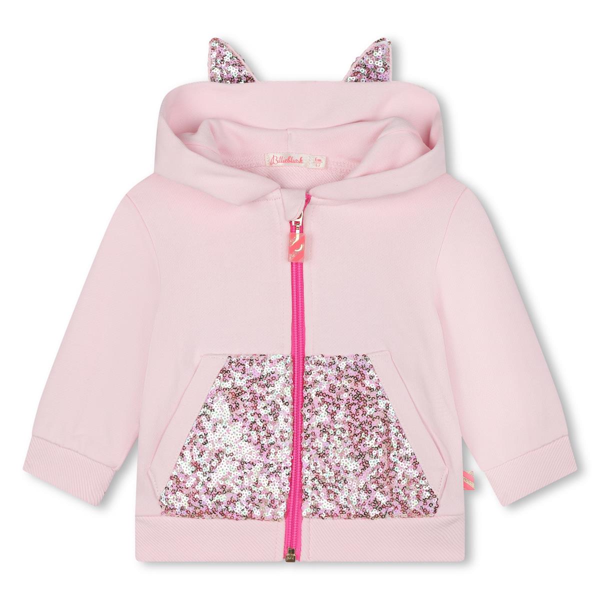 Baby Girls Pink Zip-Up Cotton Top