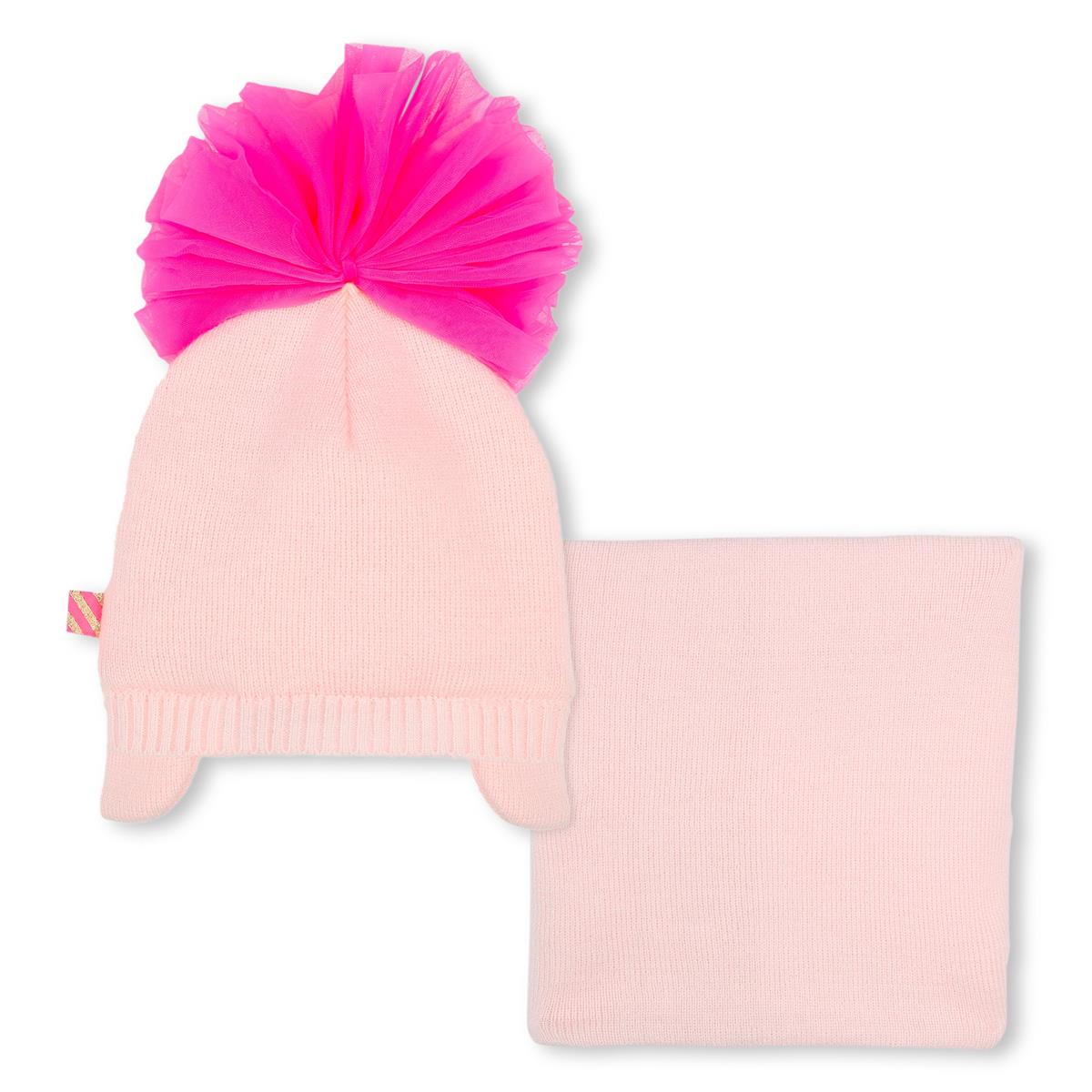 Girls Light Pink Hat & Scarf Set