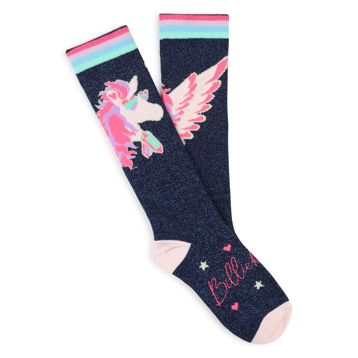 Girls Dark Blue Cotton Socks