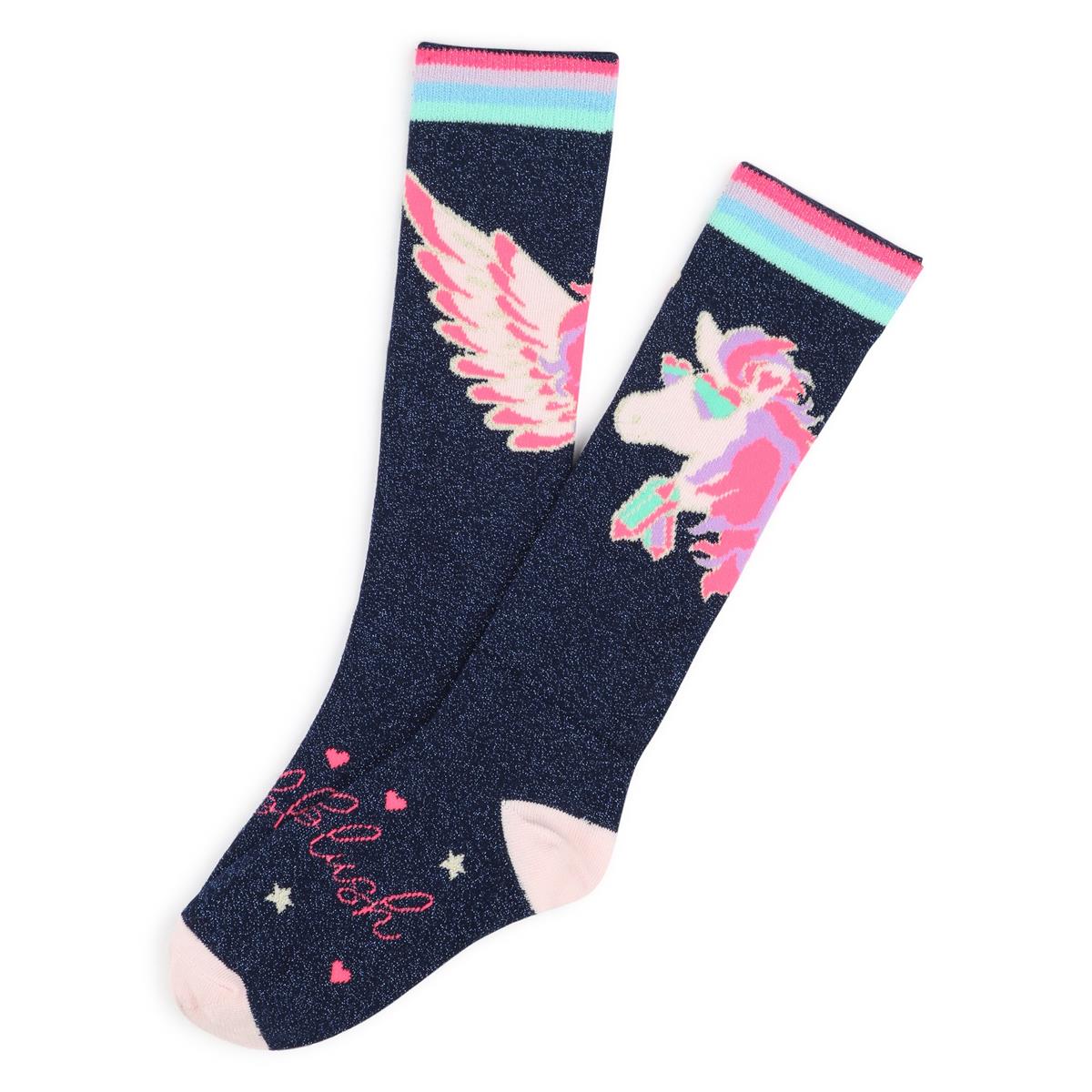 Girls Dark Blue Cotton Socks