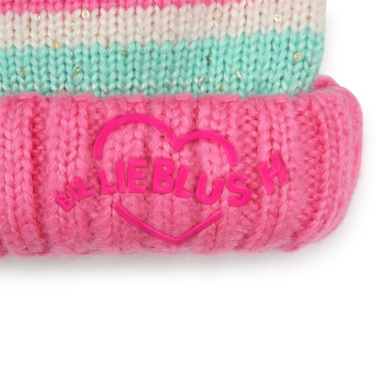 Girls Pink Stripes Knit Hat