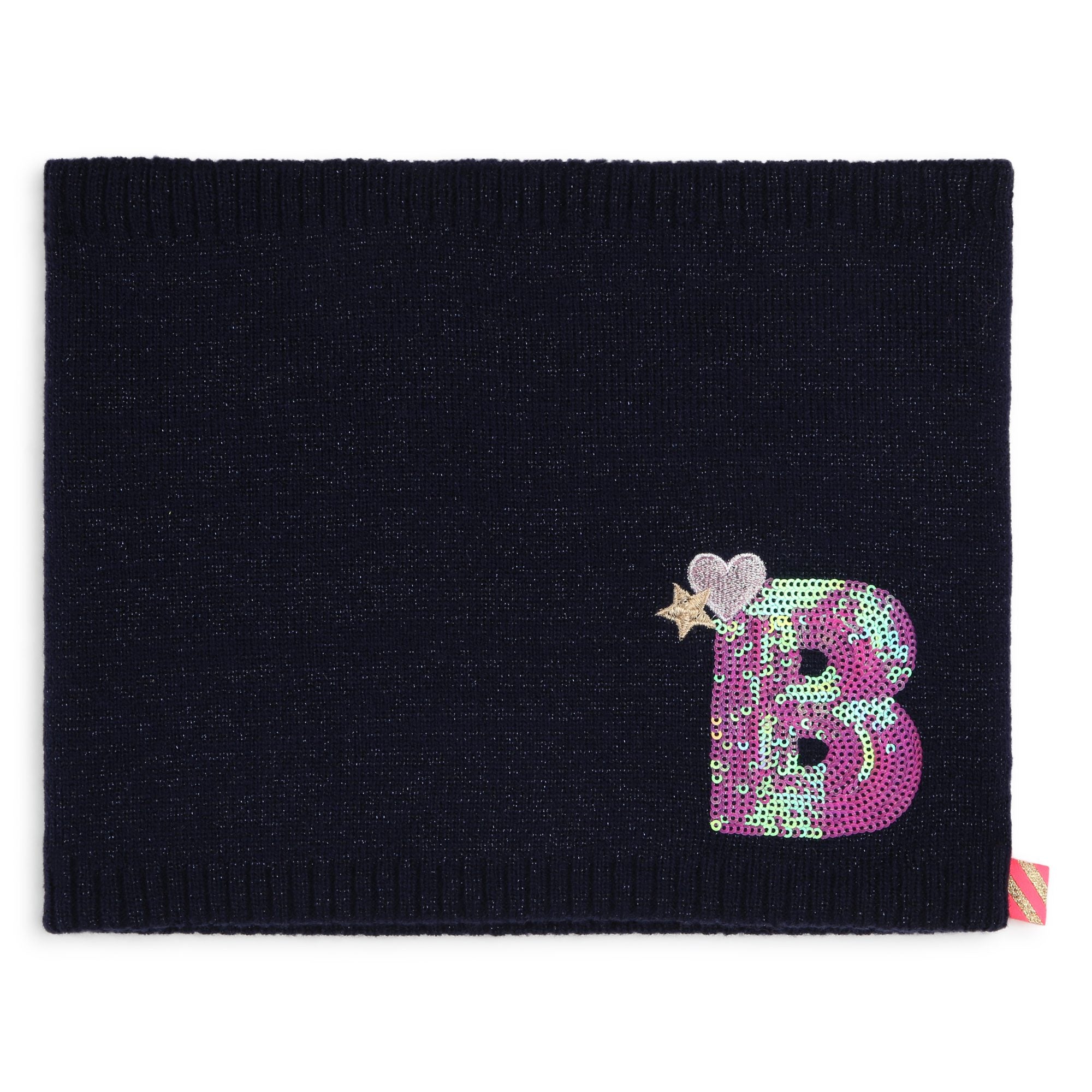 Girls Navy Sequin Hat & Scarf Set