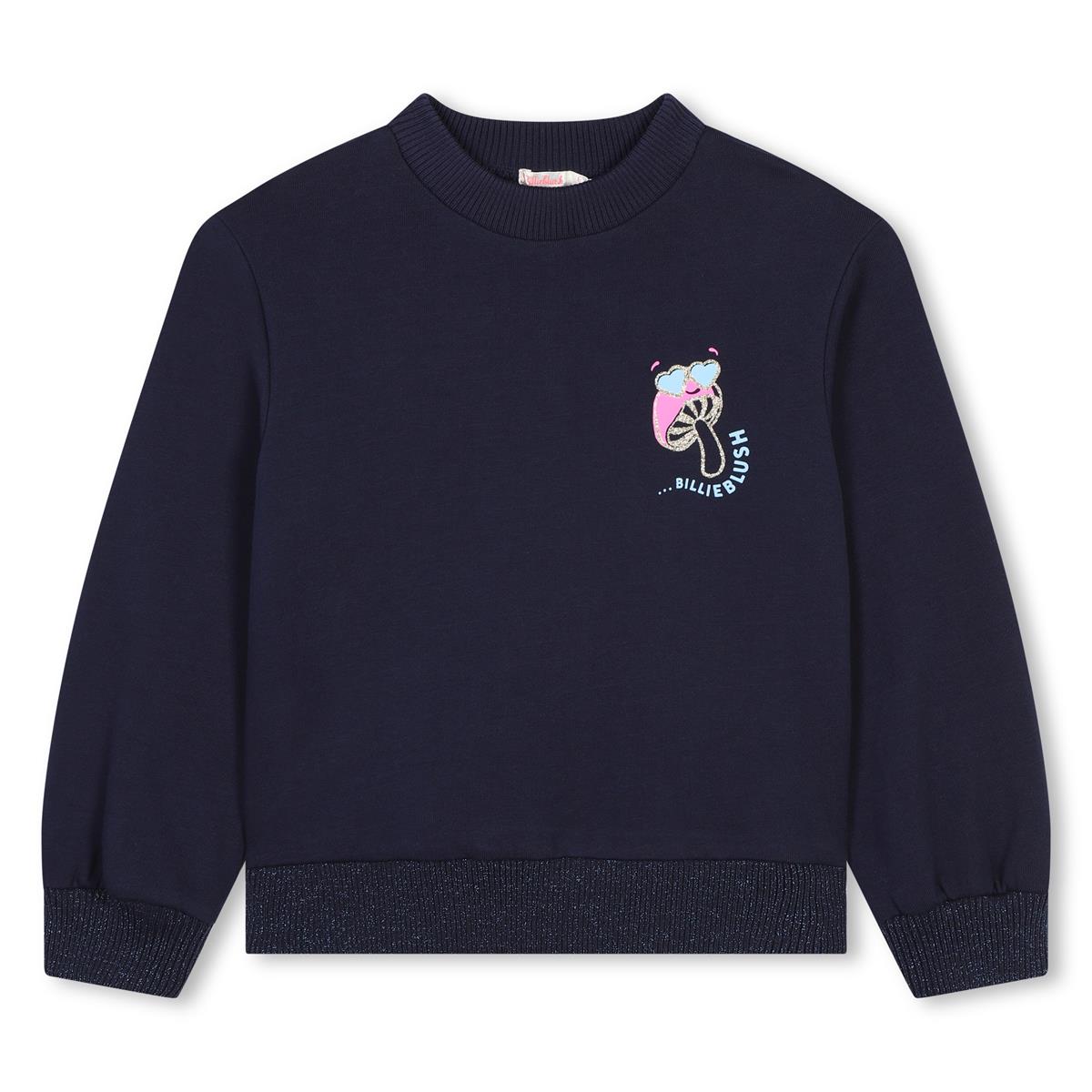 Girls Dark Blue Cotton Sweatshirt