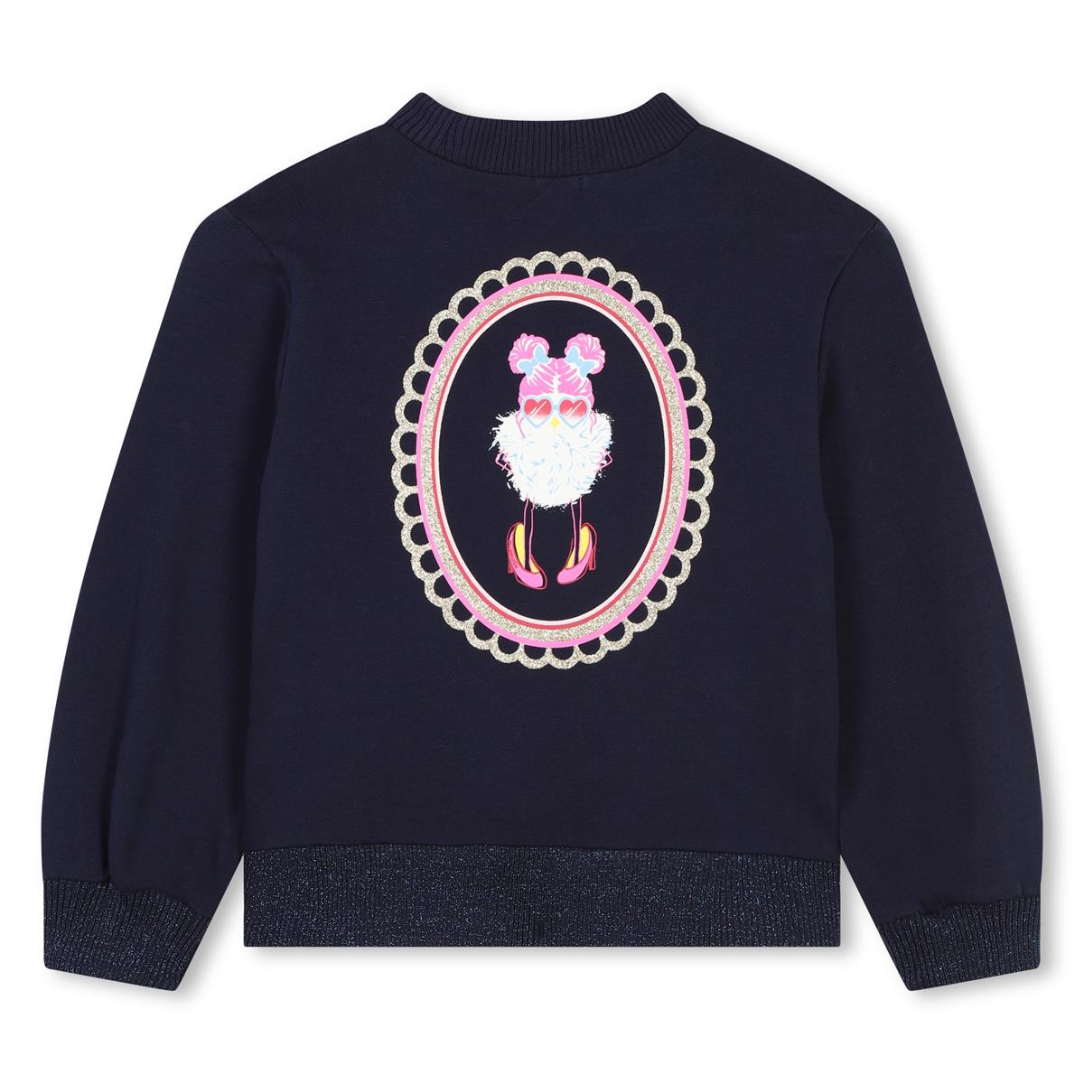 Girls Dark Blue Cotton Sweatshirt