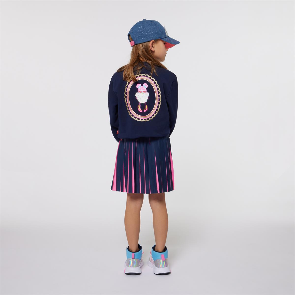 Girls Dark Blue Cotton Sweatshirt