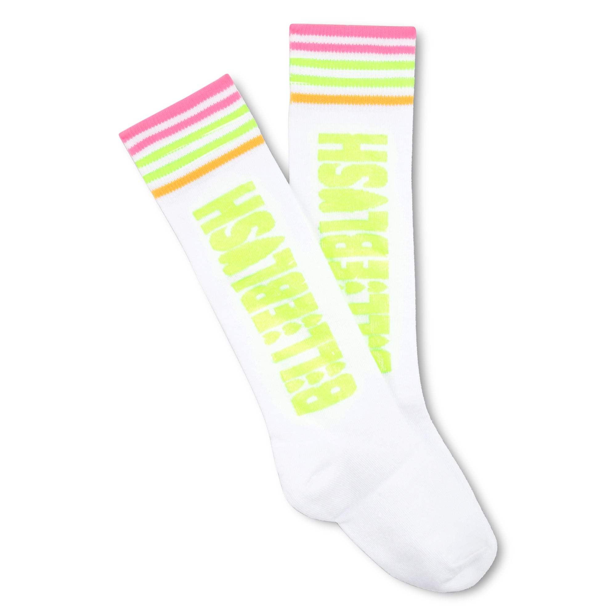 Girls Pink & White Cotton Socks Set(2 Pack)