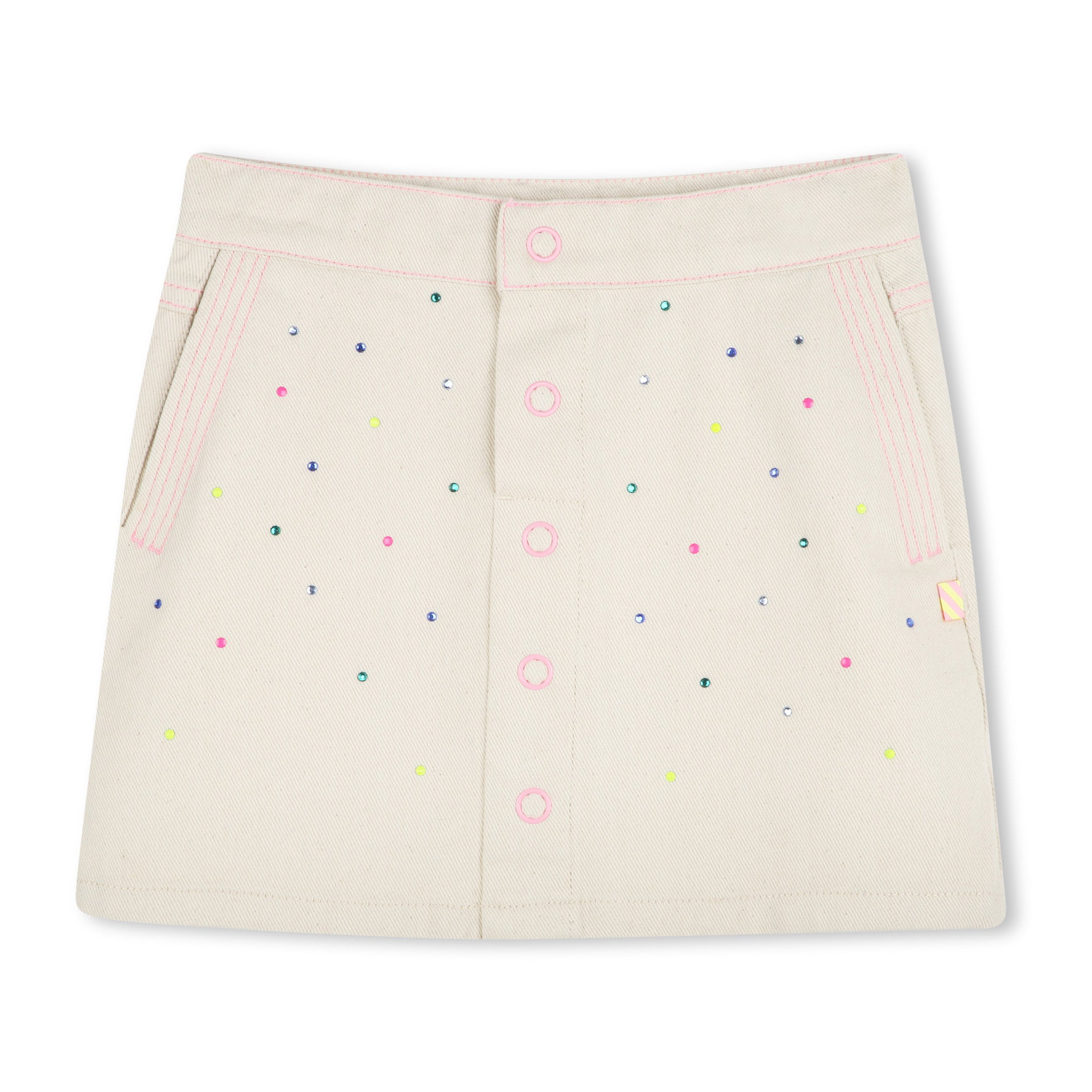 Girls White Cotton Skirt