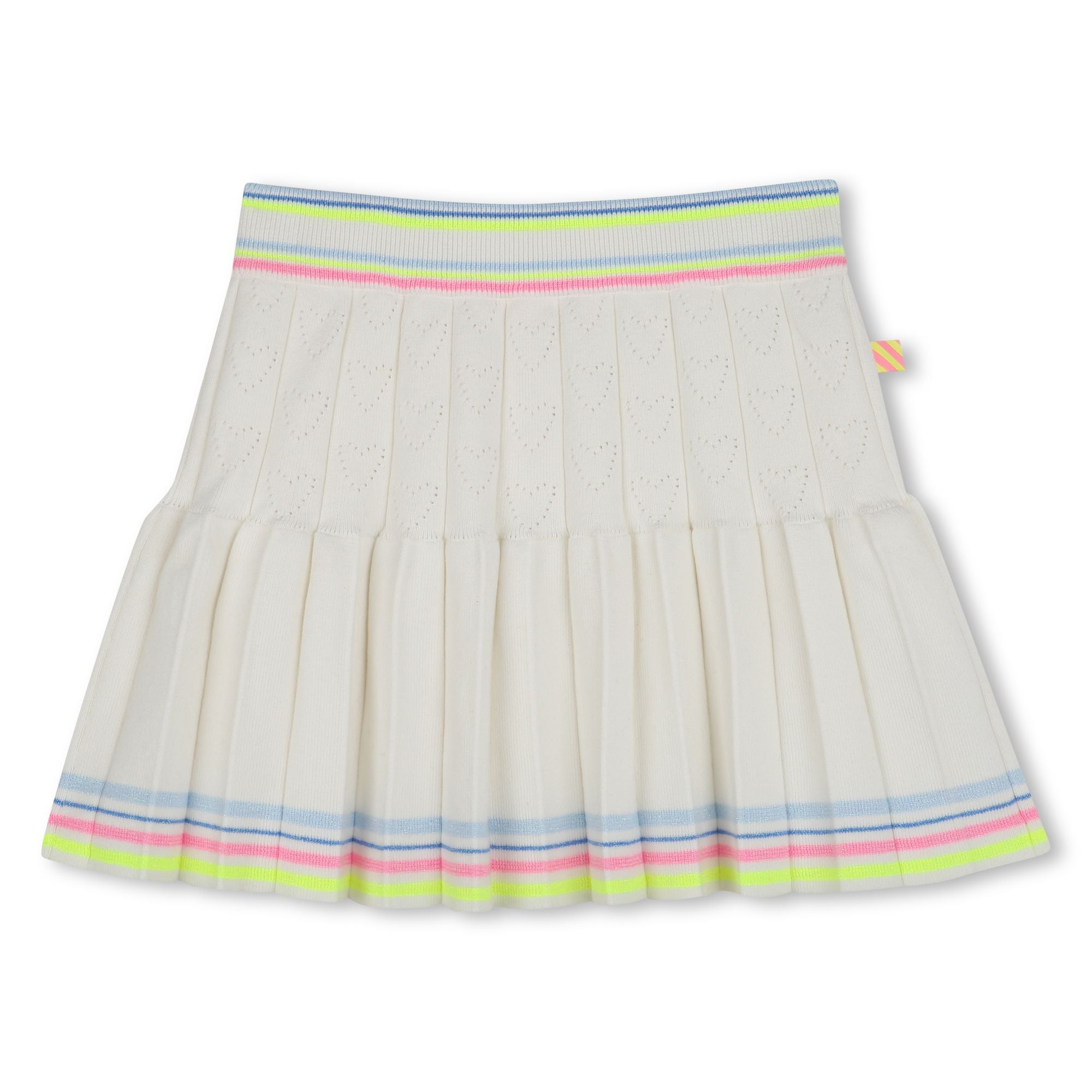 Girls White Knit Pleated Skirt