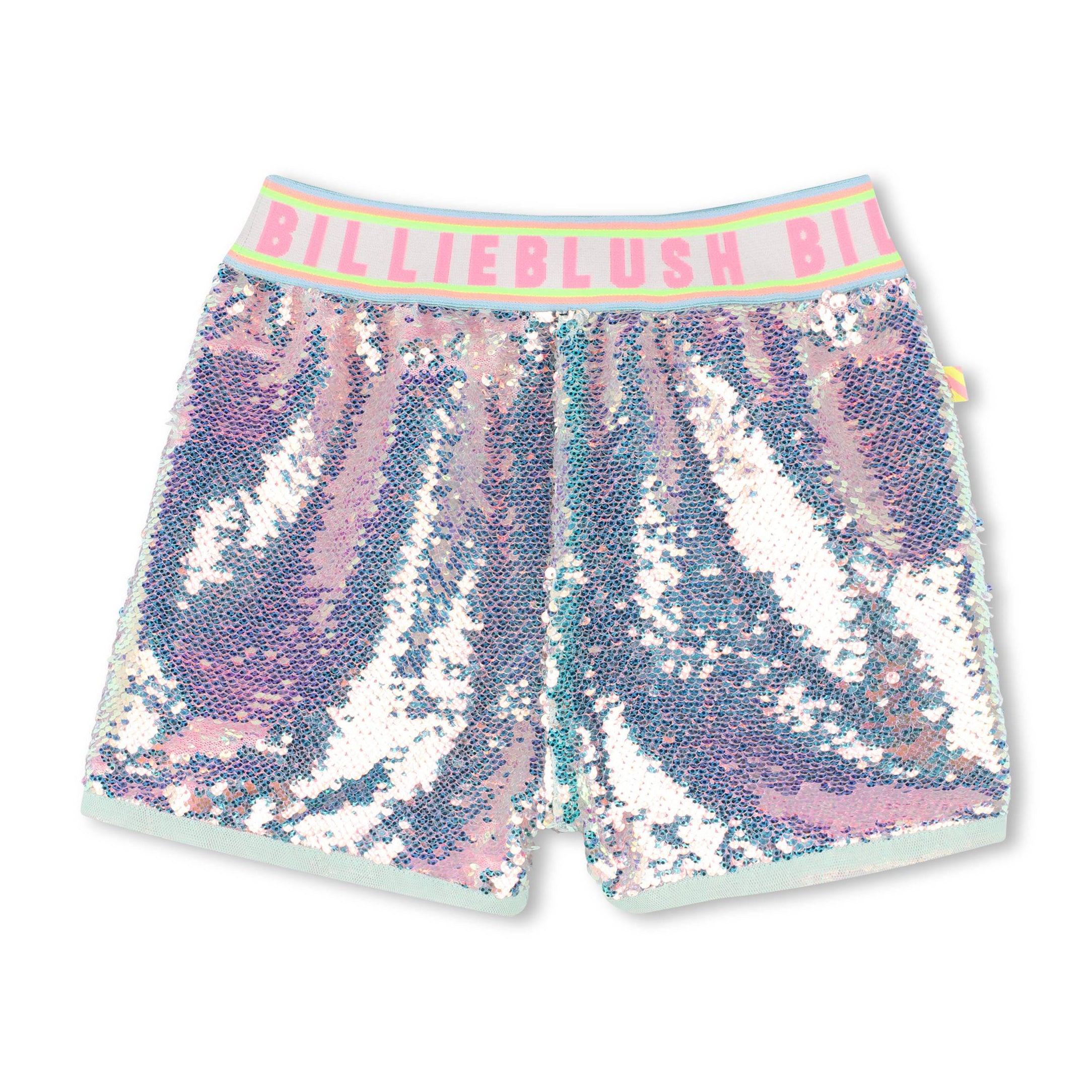 Girls Blue & Pink Sequin Shorts