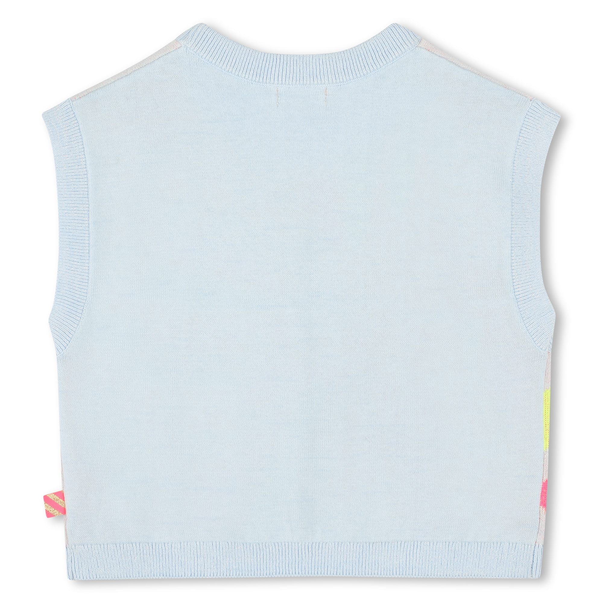 Girls Light Blue Sequin Knit Vest