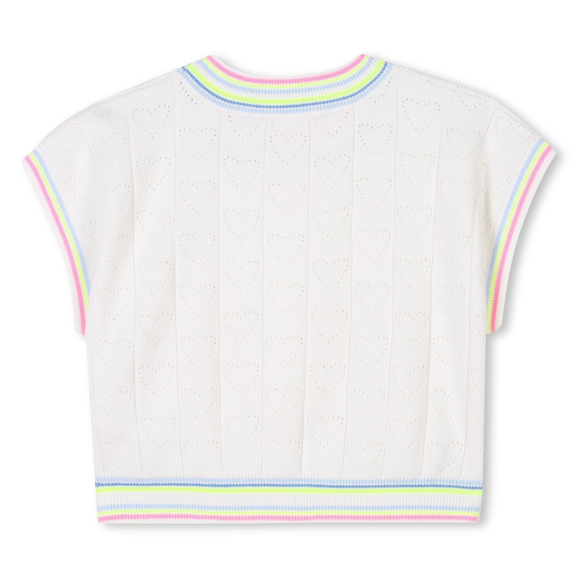 Girls White Cotton Knit Sweater