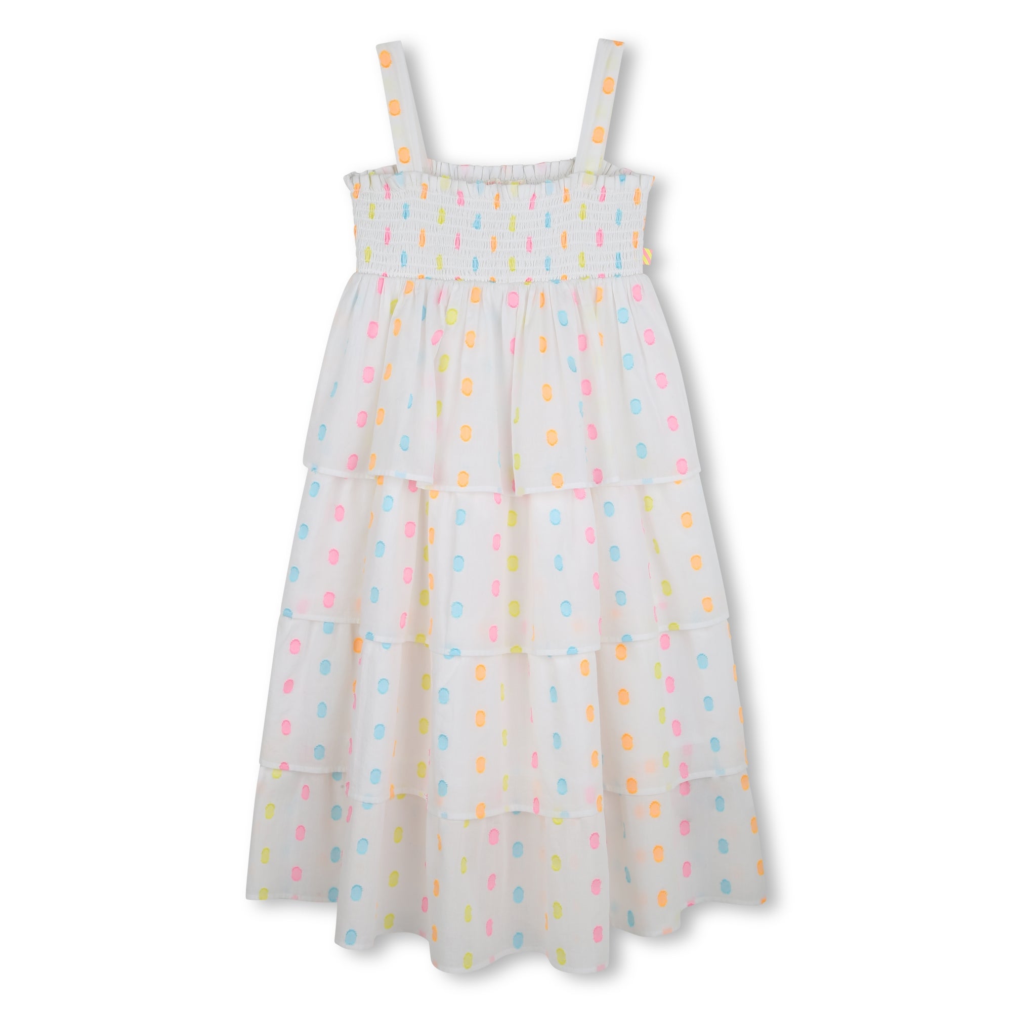 Girls White Dots Cotton Dress