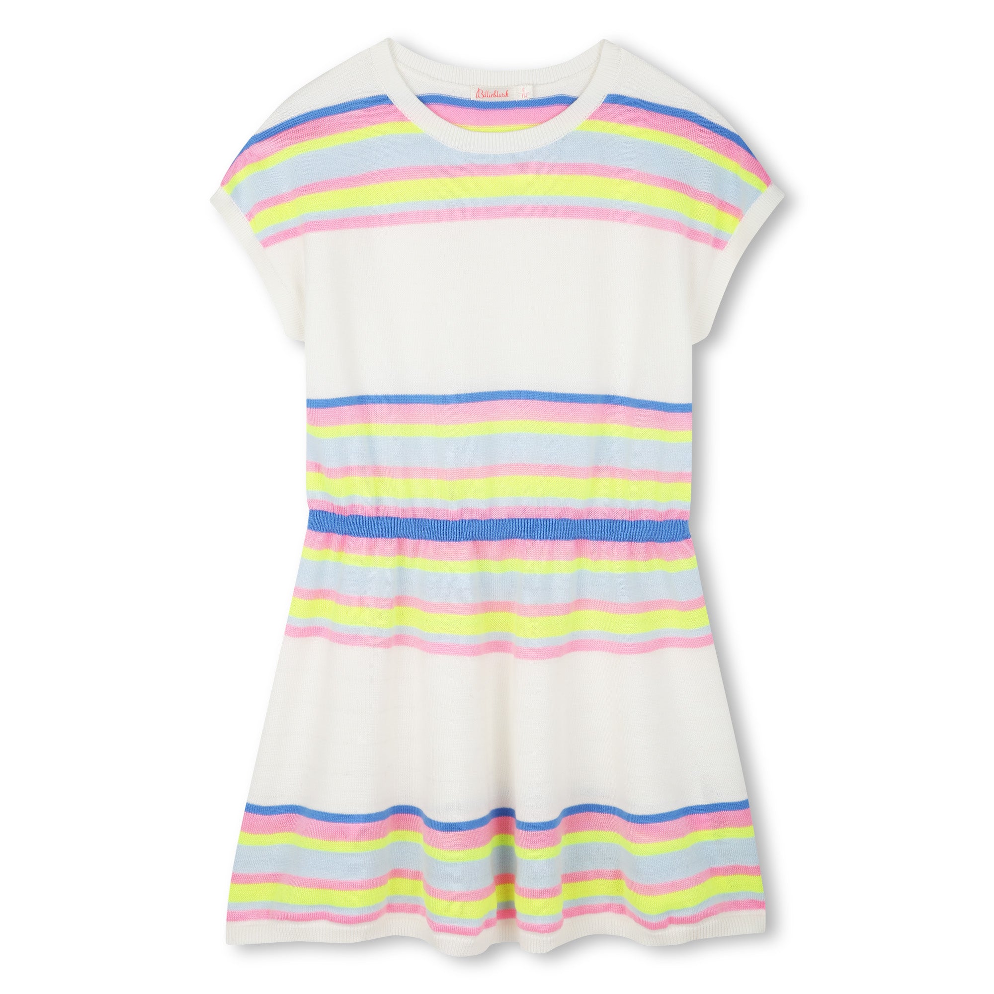 Girls White Stripes Cotton Dress