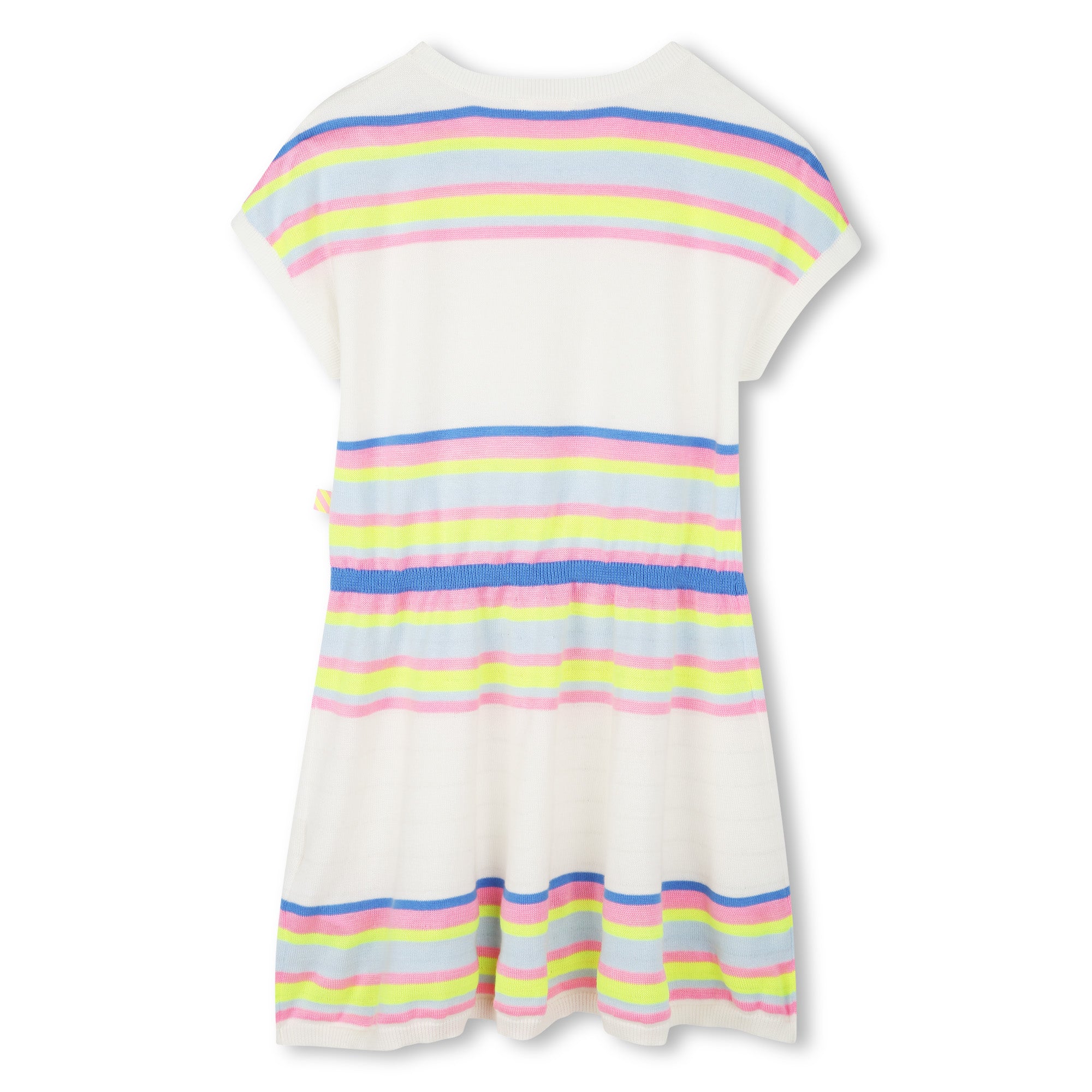 Girls White Stripes Cotton Dress