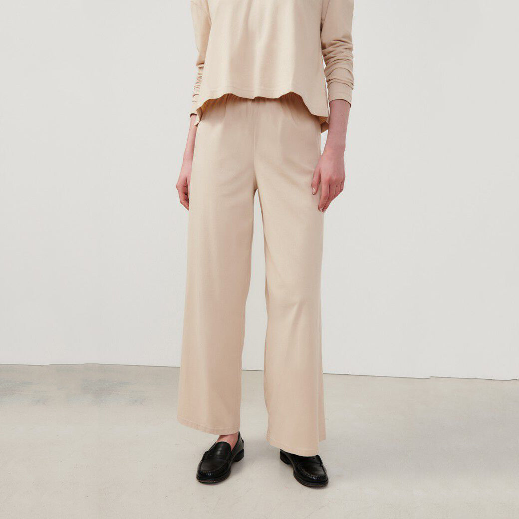 Women Beige Cotton Trousers