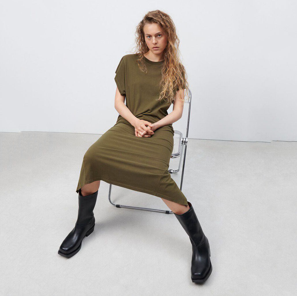 Women Olive Cotton Skirt