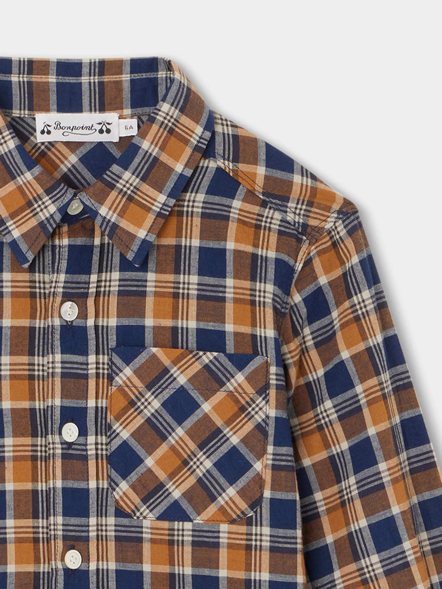 Boys Blue Check Cotton Shirt