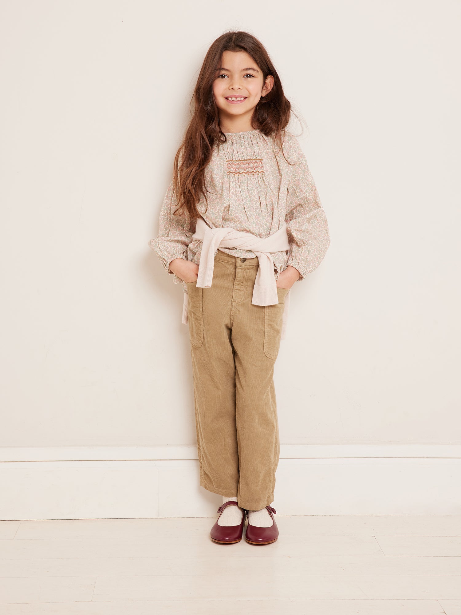 Girls Beige Corduroy Trousers