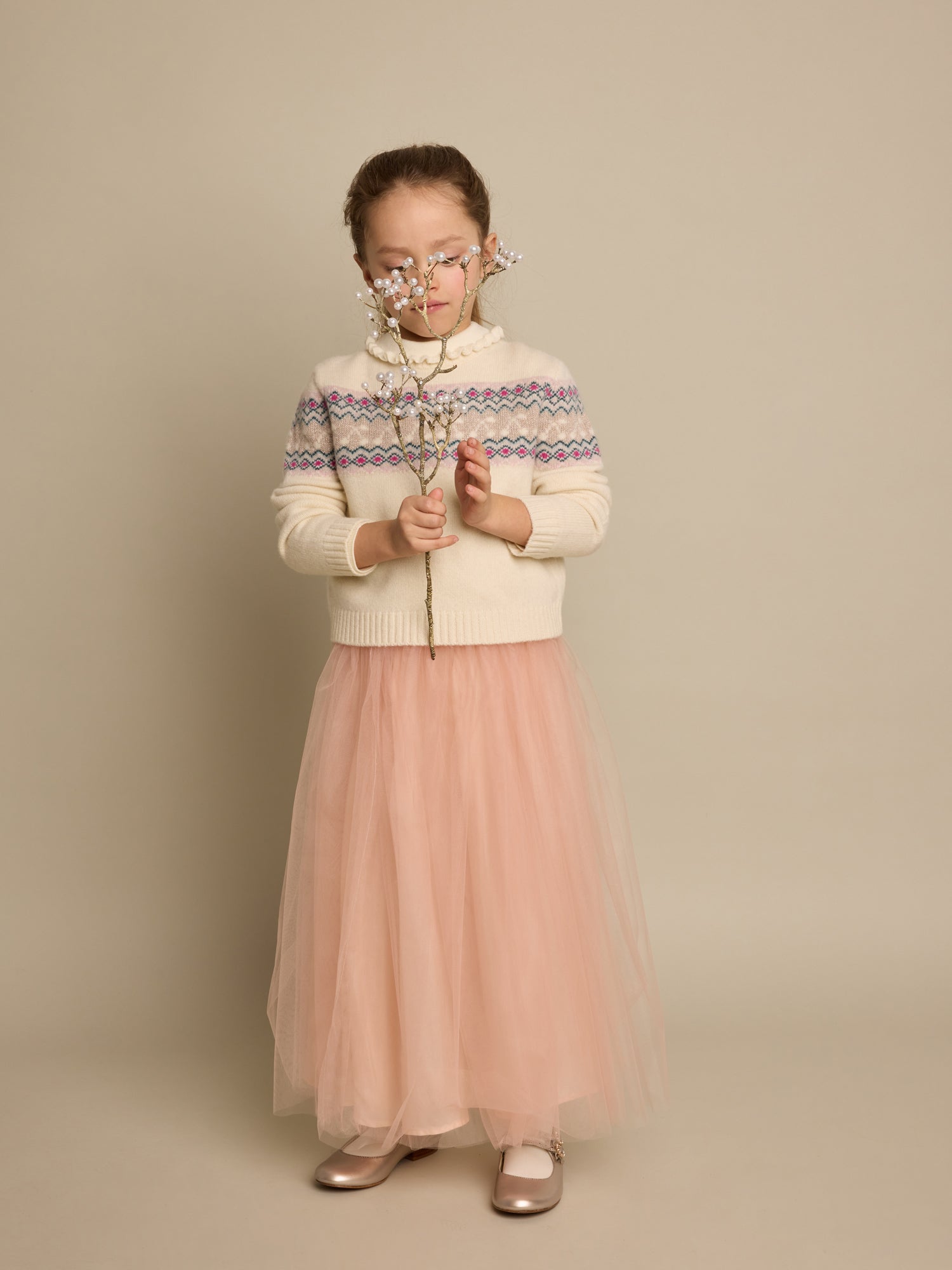 Girls Pink Yarn Skirt