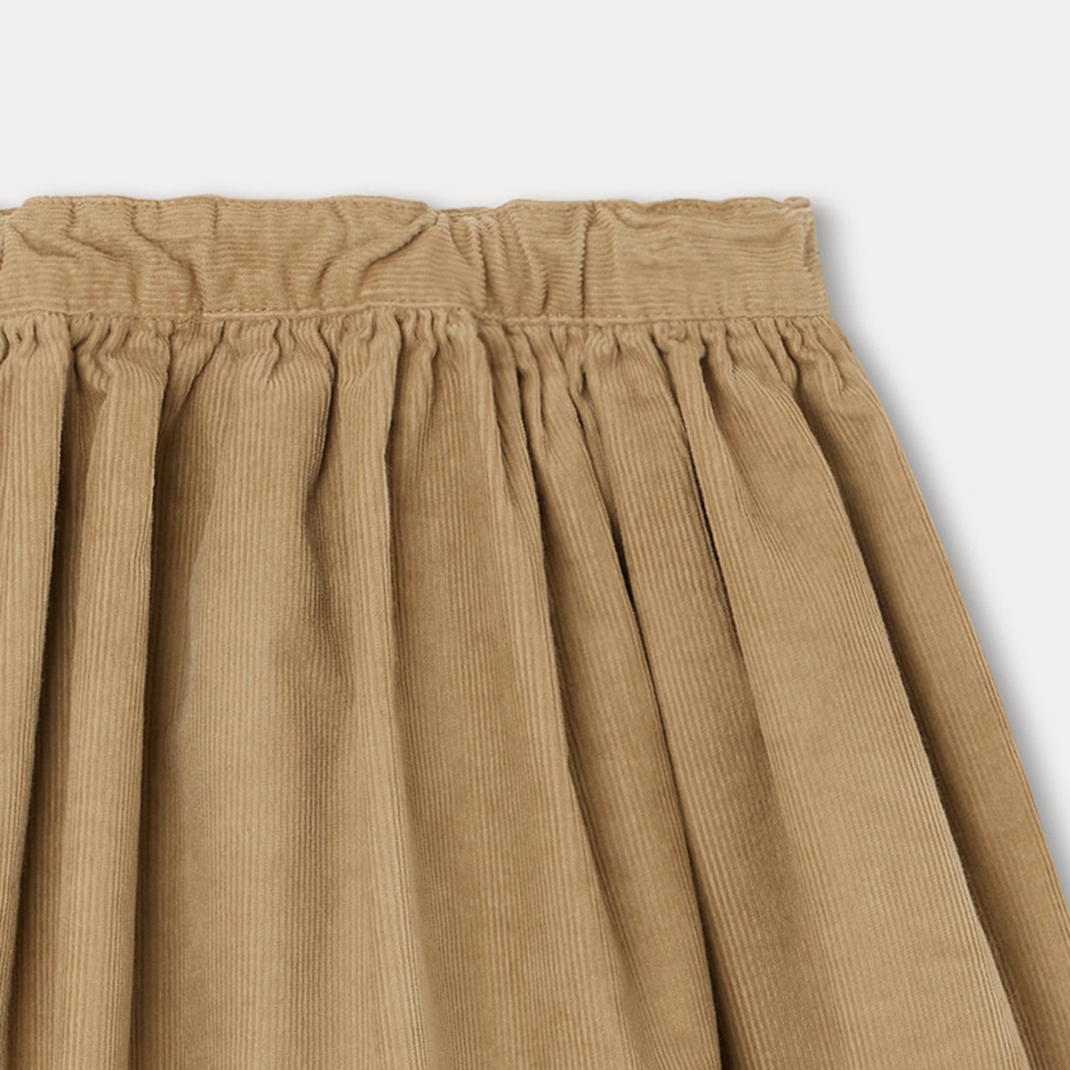 Girls Khaki Velvet Skirt