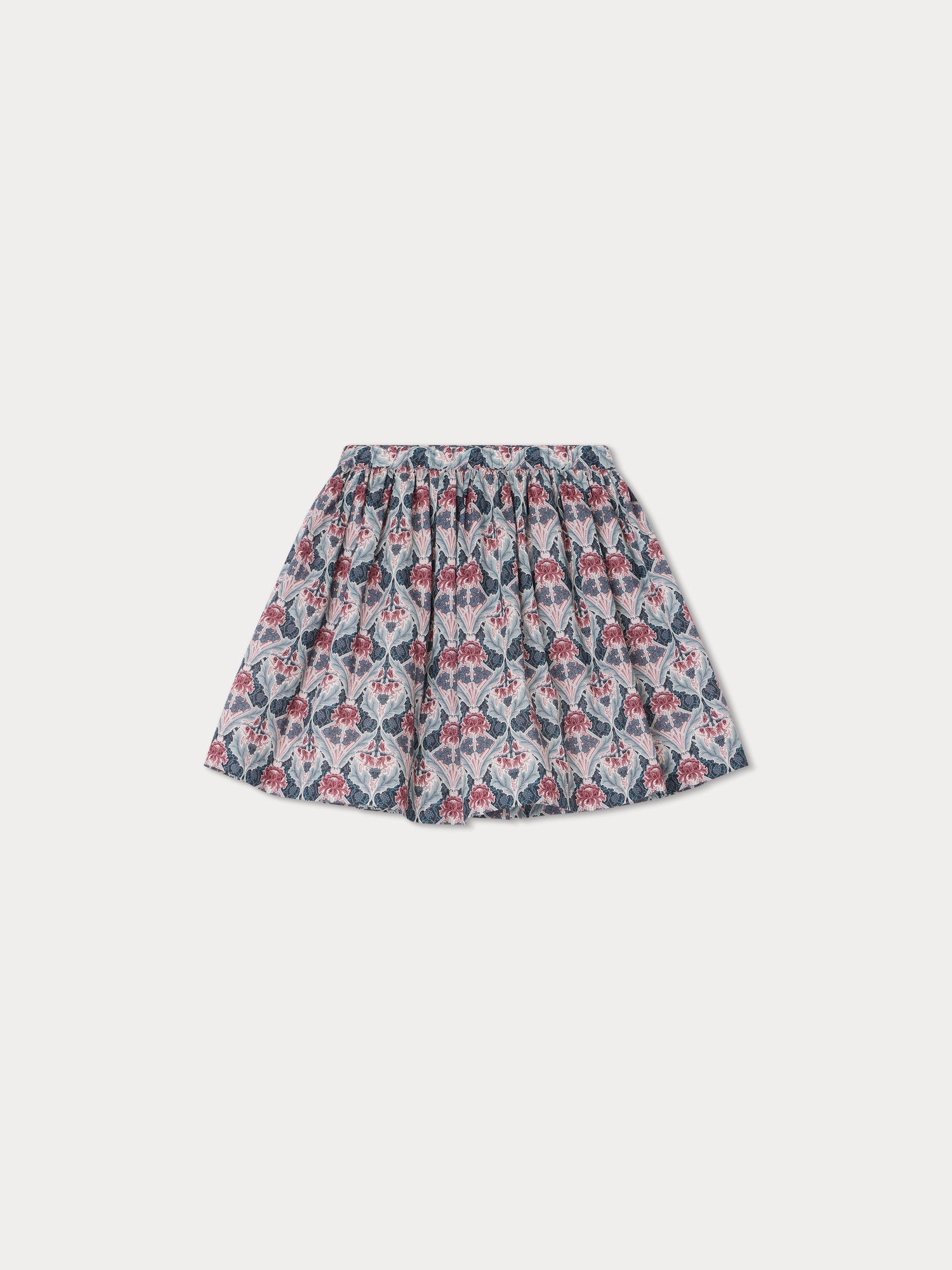 Girls Green Flower Cotton Skirt