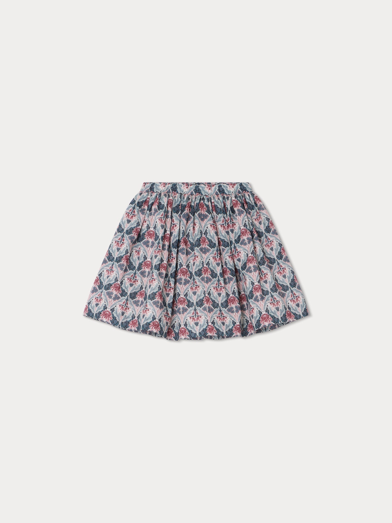 Girls Green Flower Cotton Skirt