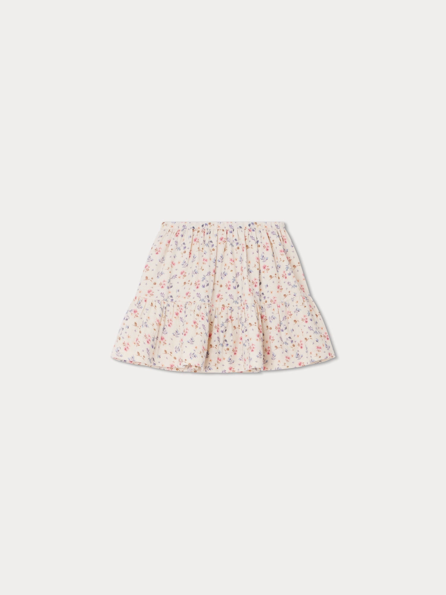 Girls Ivory Floral Wool Skirt