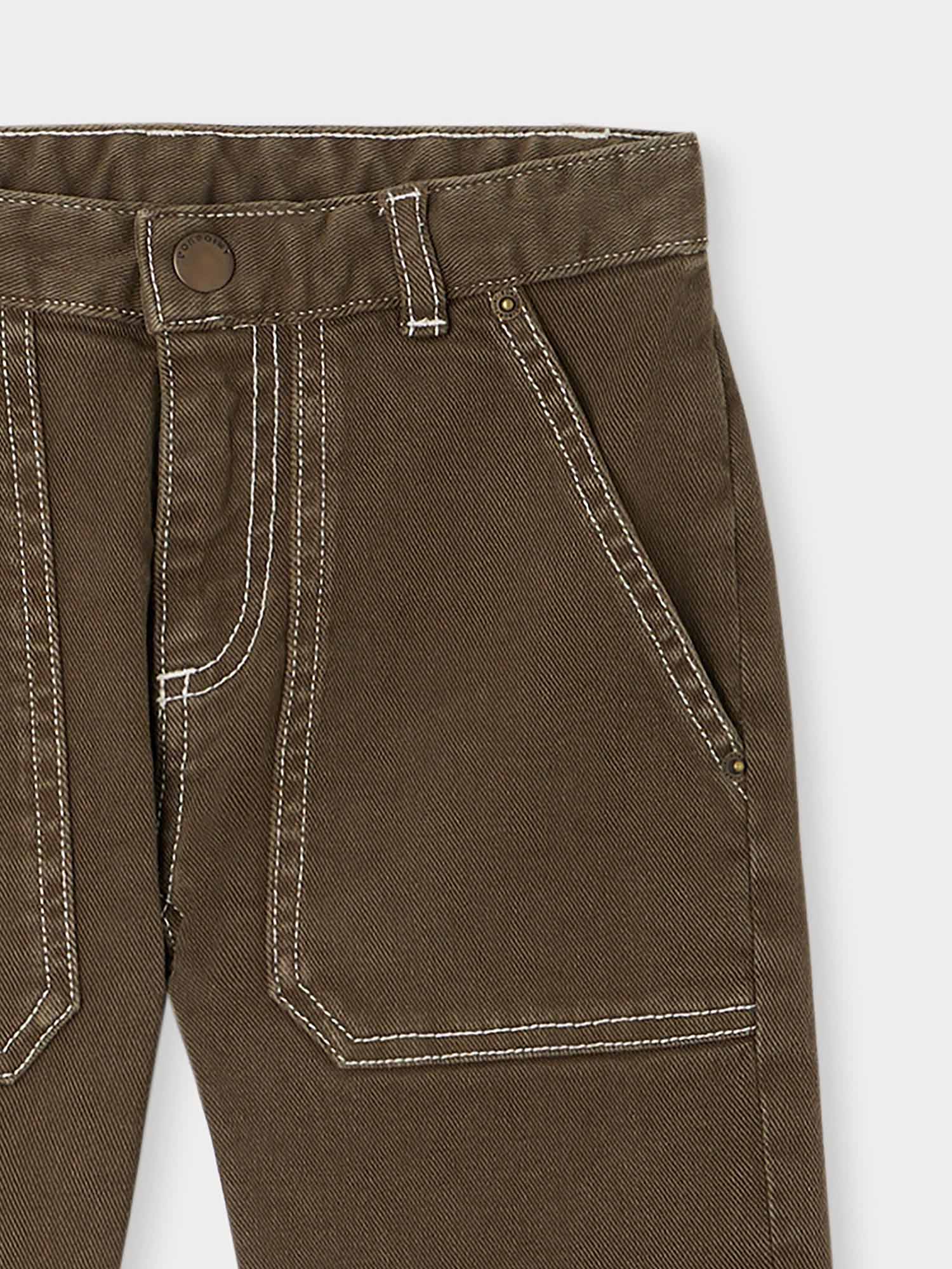 Boys Khaki Cotton Trousers