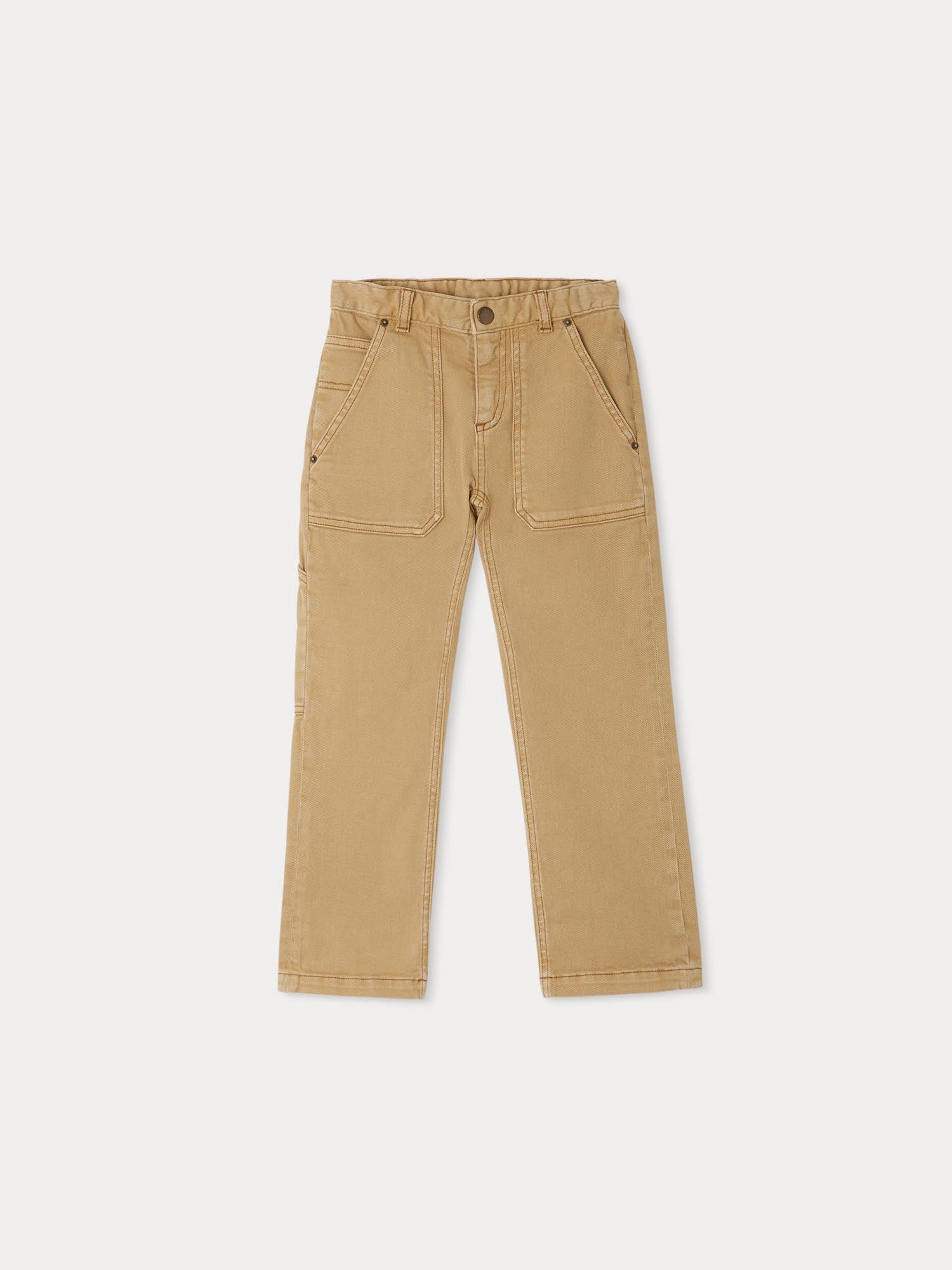 Boys Beige Cotton Trousers