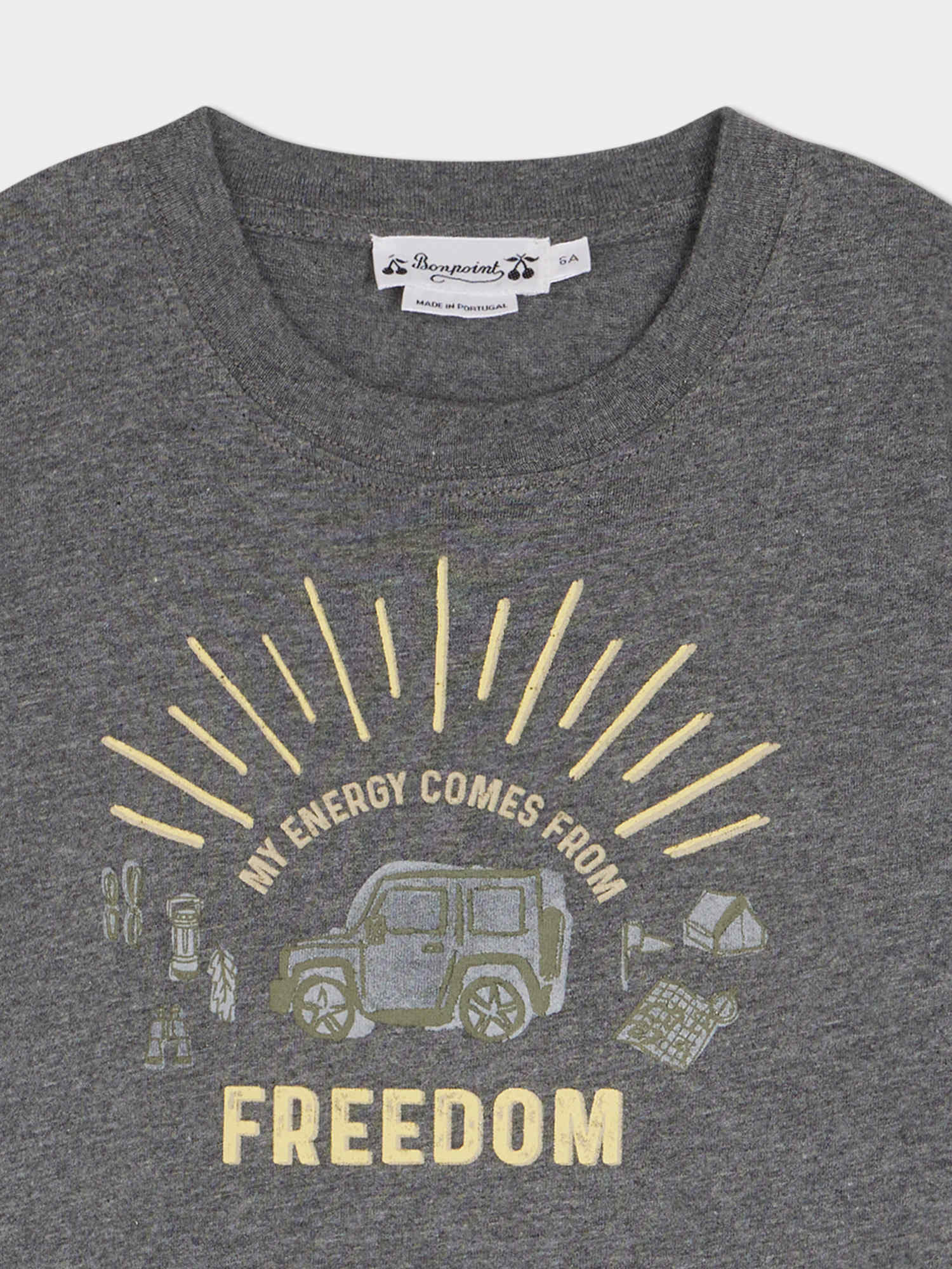 Boys Grey Cotton T-Shirt