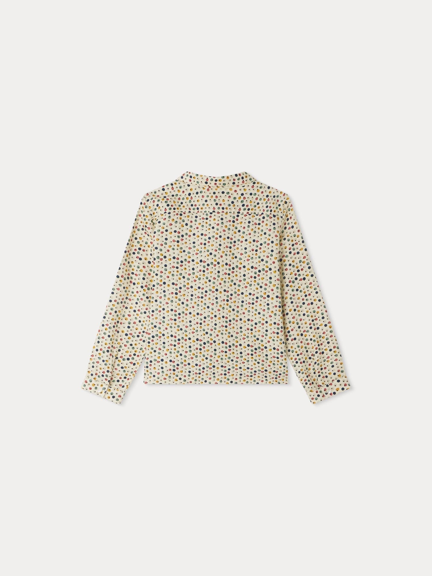 Girls Multicolor Dots Cotton Shirt