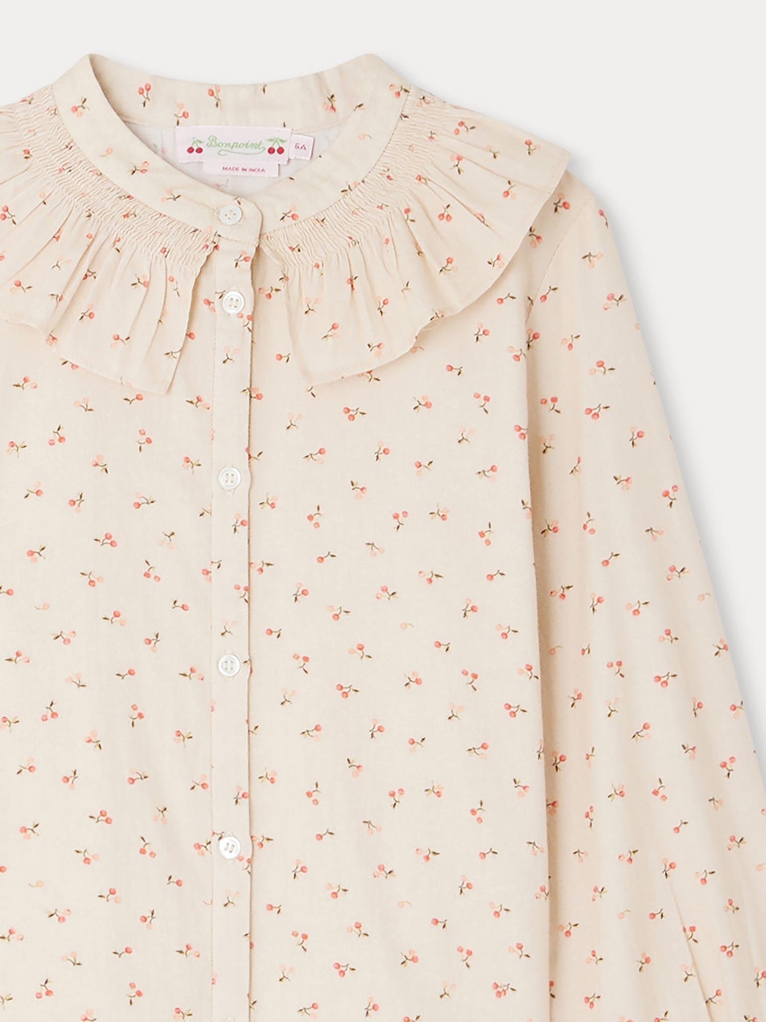 Girls Rose Cherry Cotton Shirt