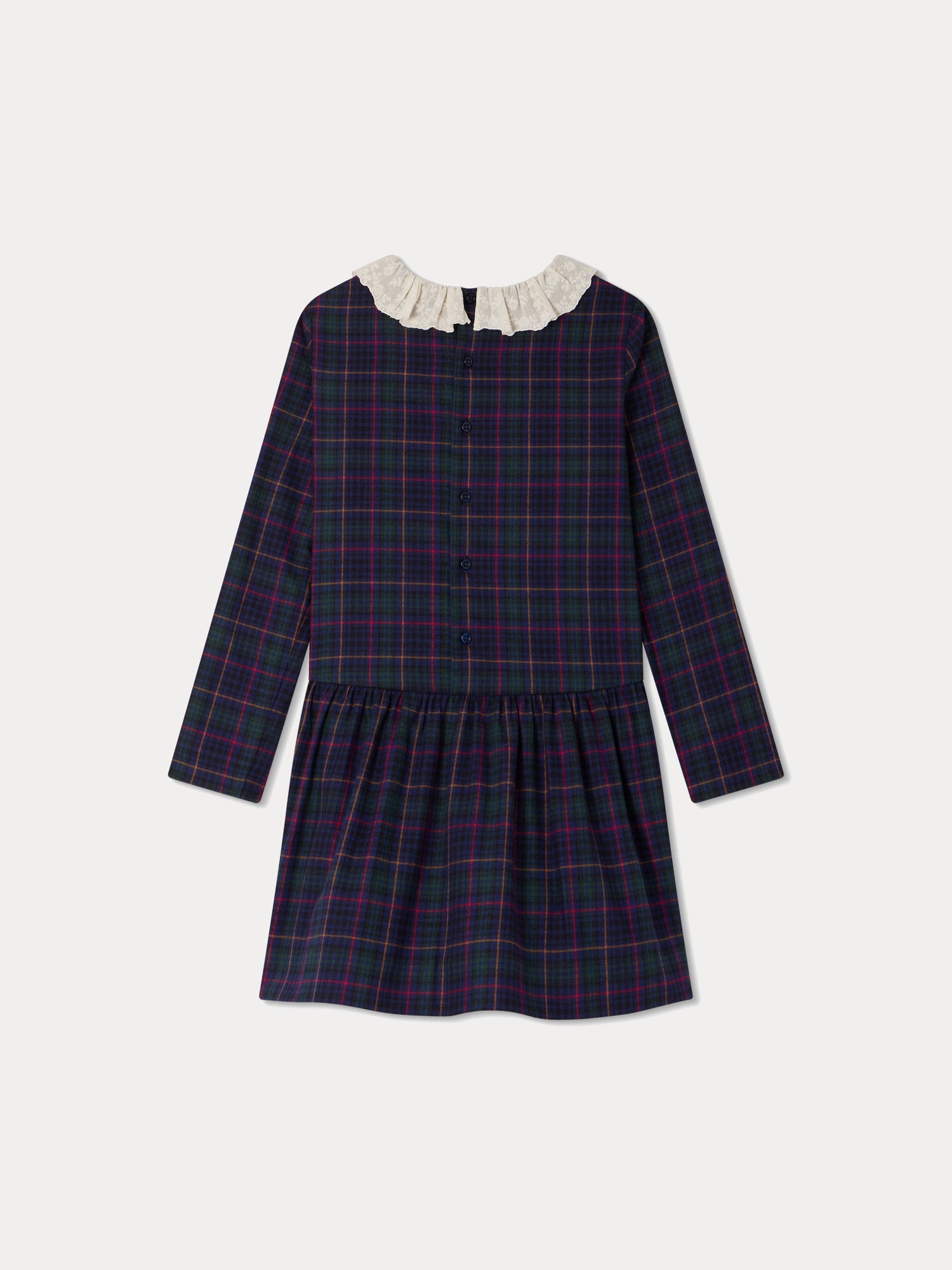 Girls Dark Blue Cotton Dress