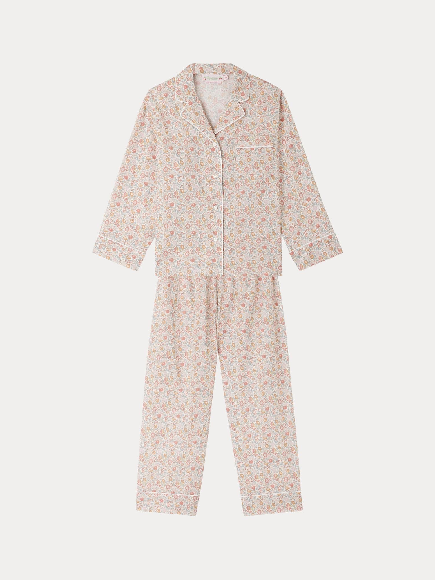 Girls Pink Floral Cotton Nightwear Set