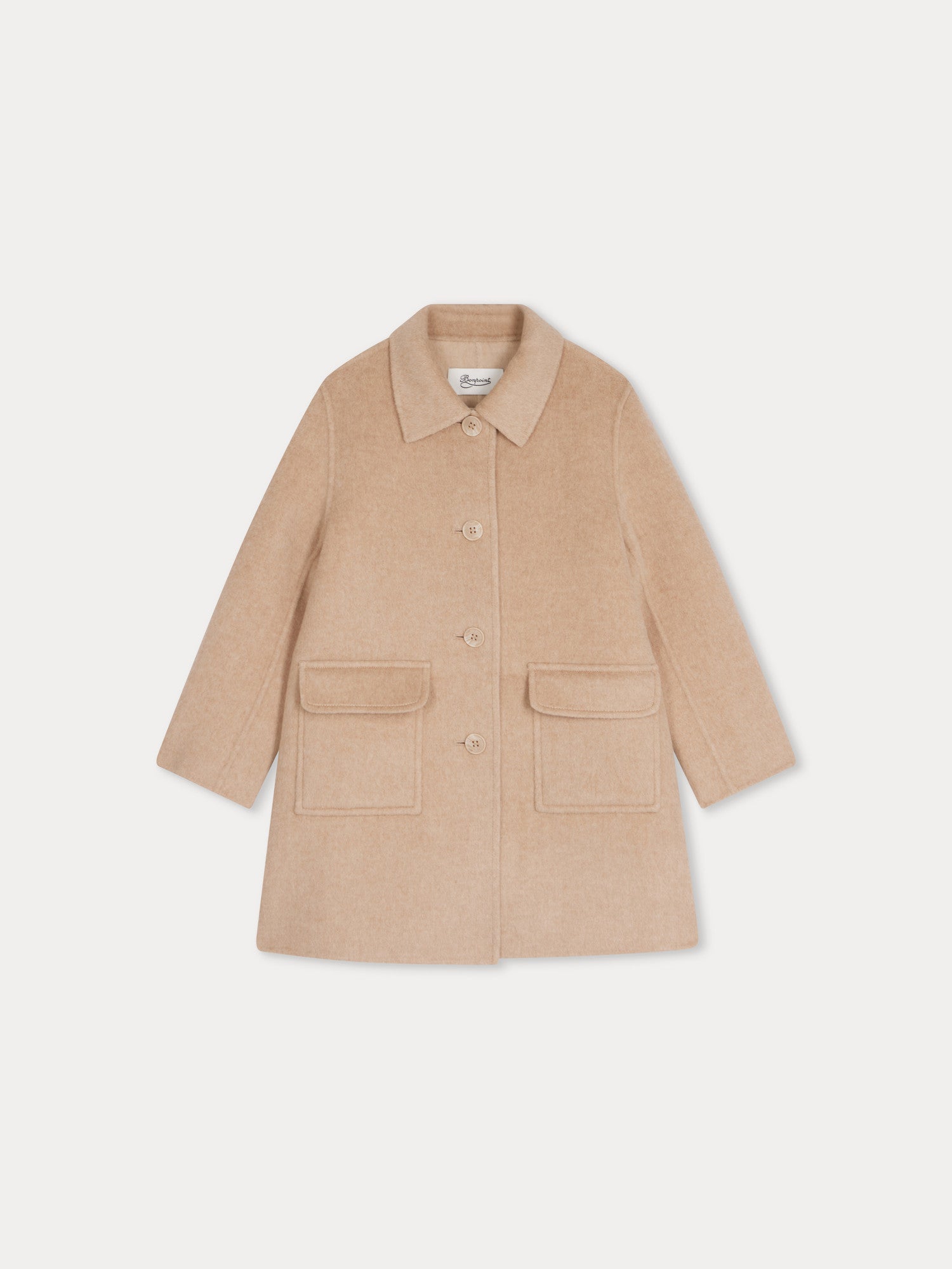 Girls Beige Wool Coat