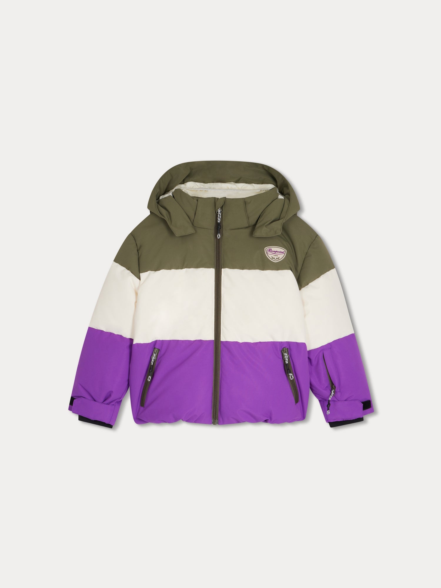 Girls Tricolor Ski Padded Down Jacket