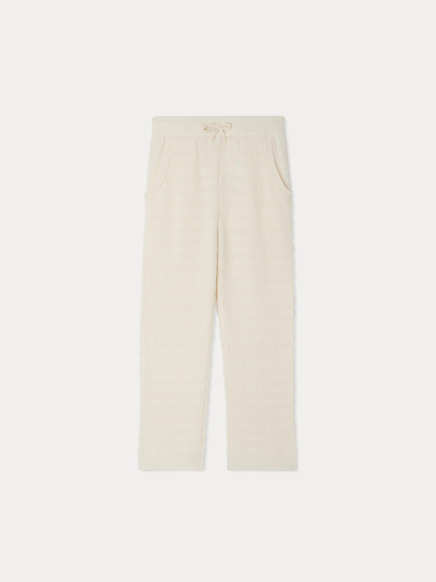 Girls White Cashmere Trousers