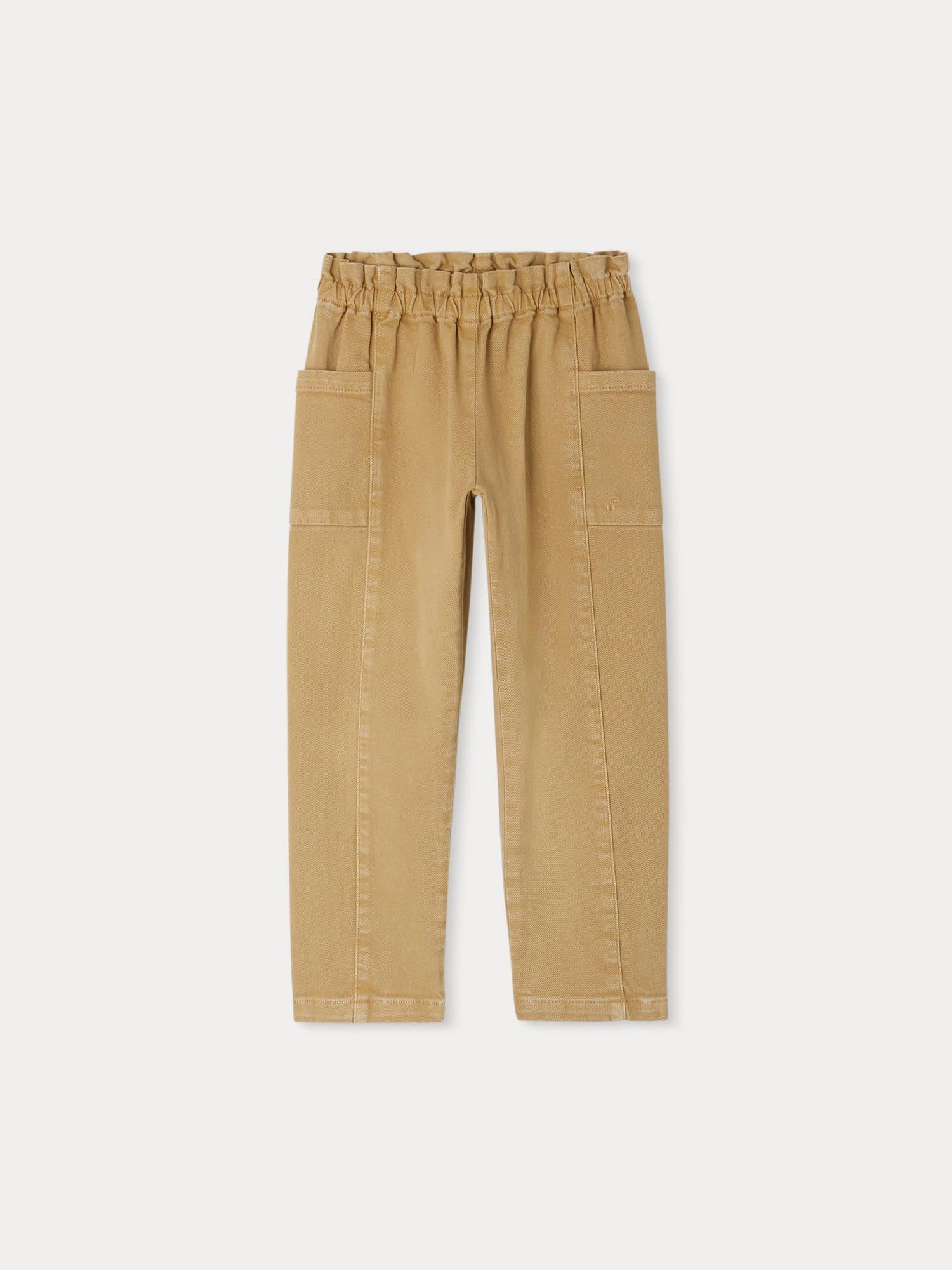 Girls Beige Denim Trousers