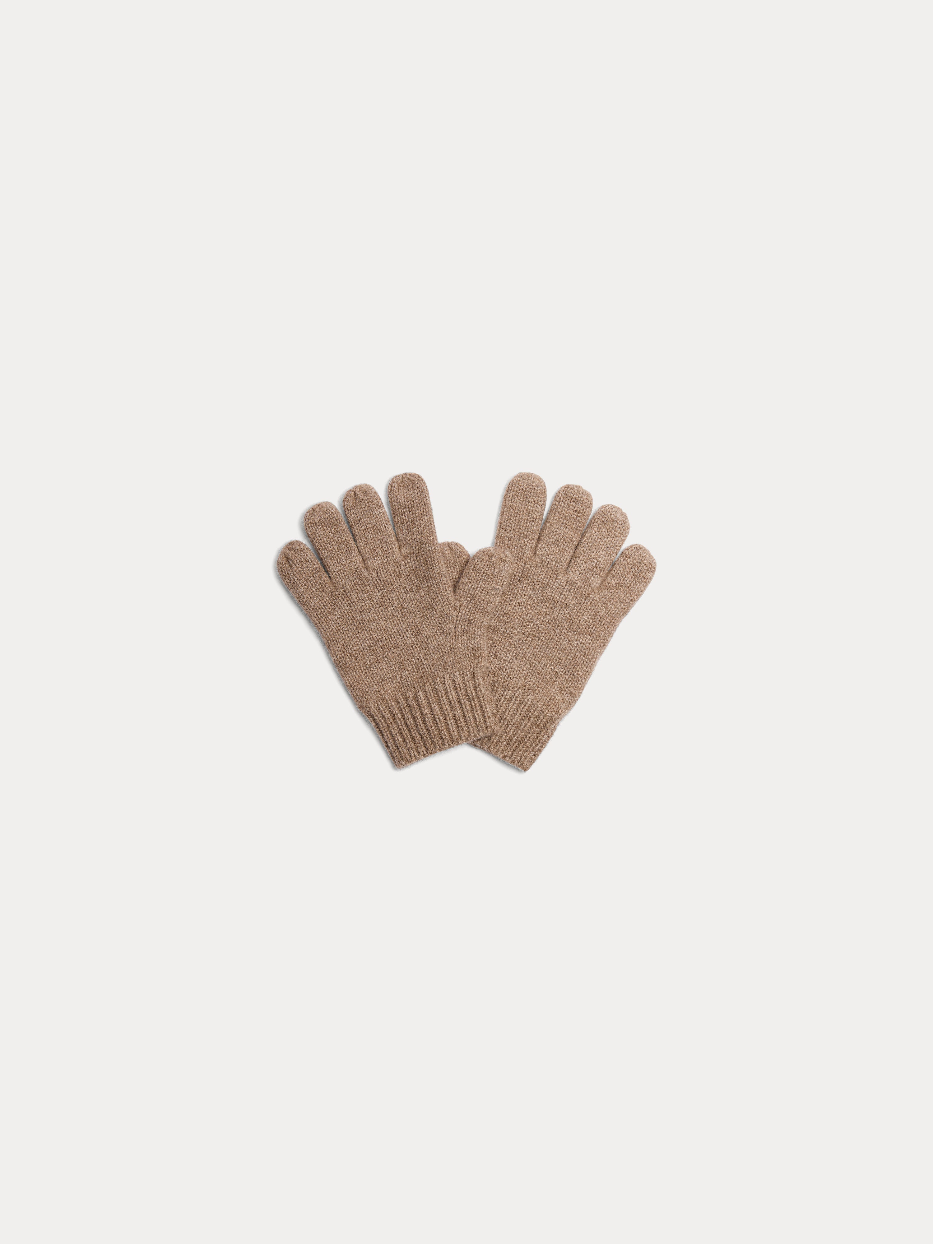 Boys Camel Cashmere Gloves