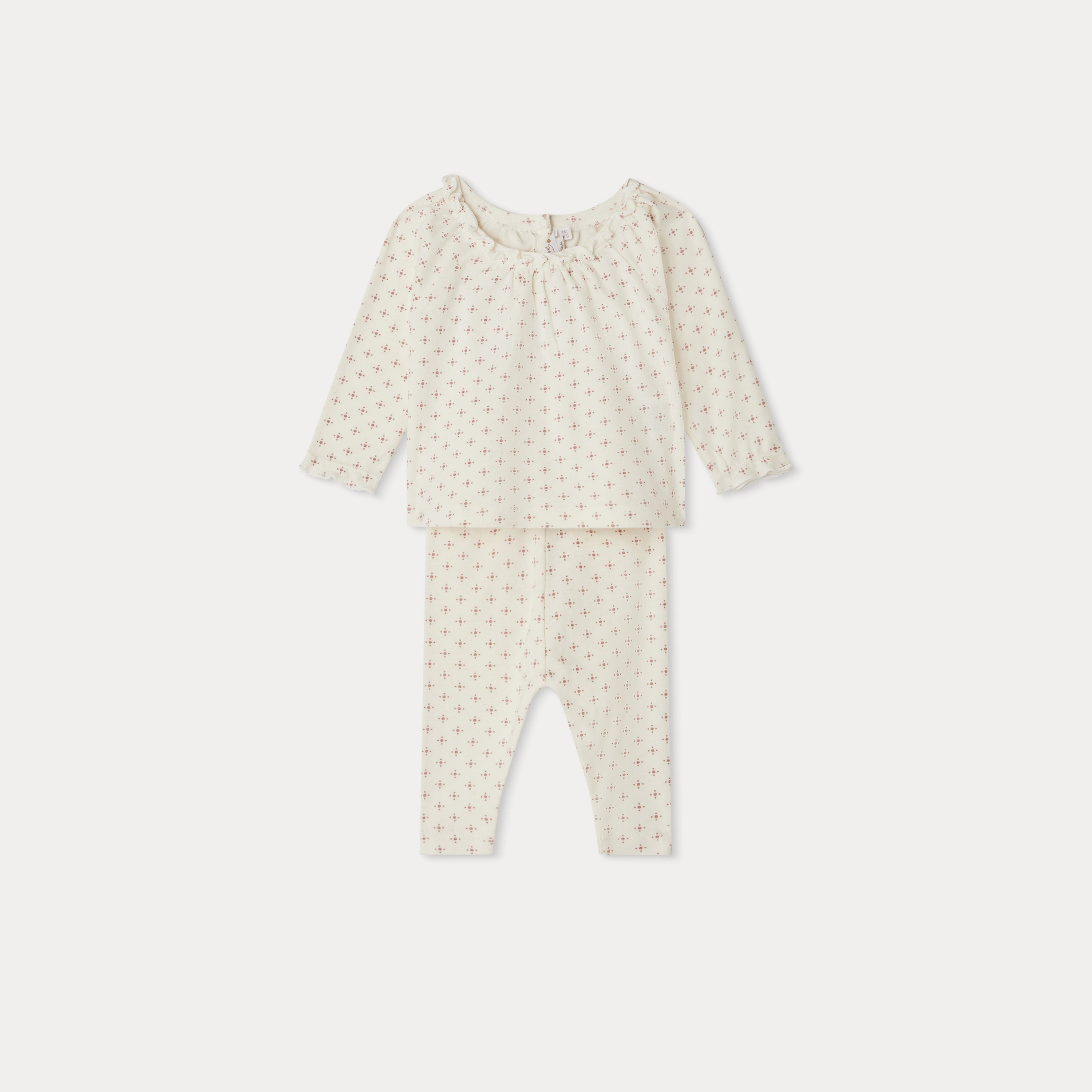 Baby Girls Beige Cotton Set