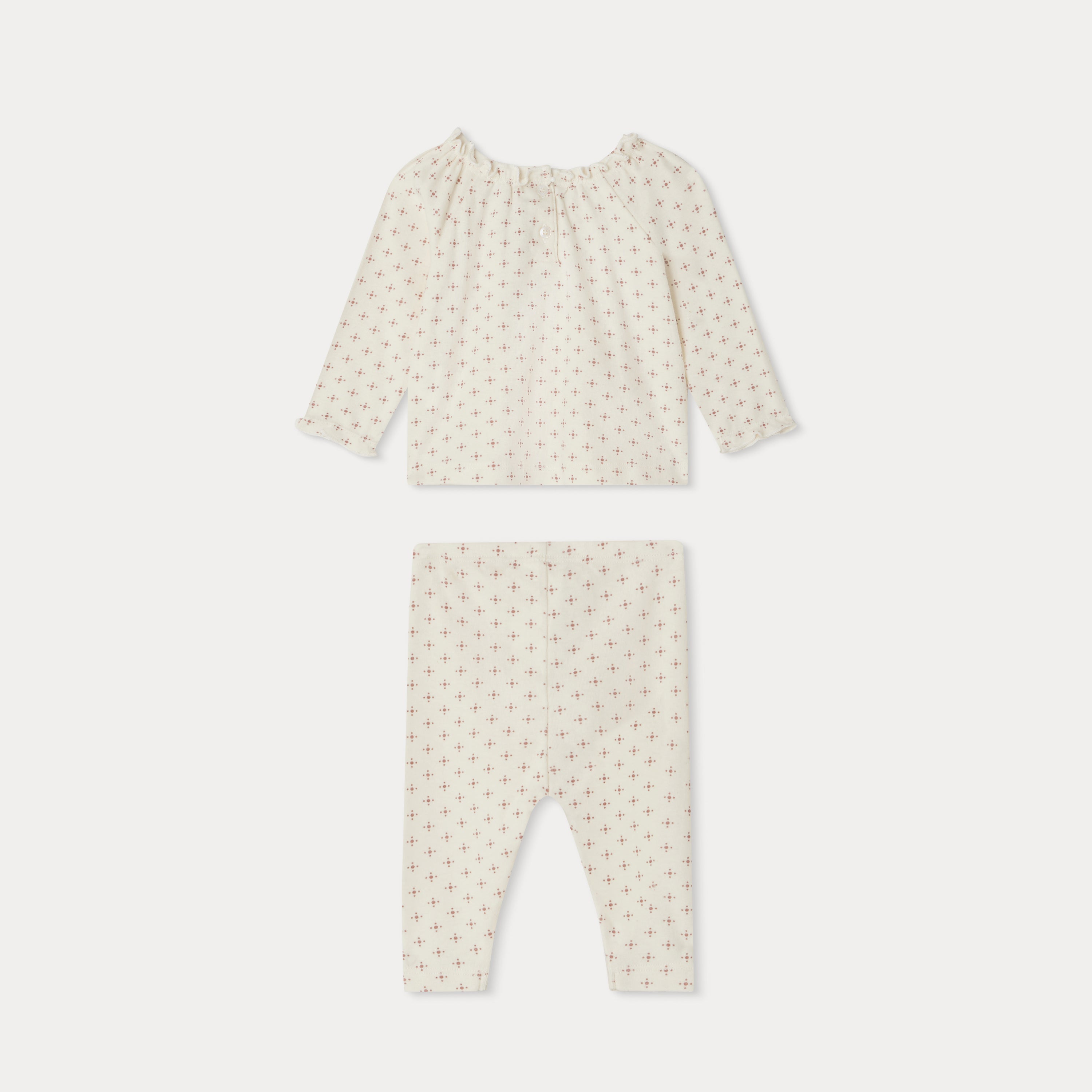 Baby Girls Beige Cotton Set