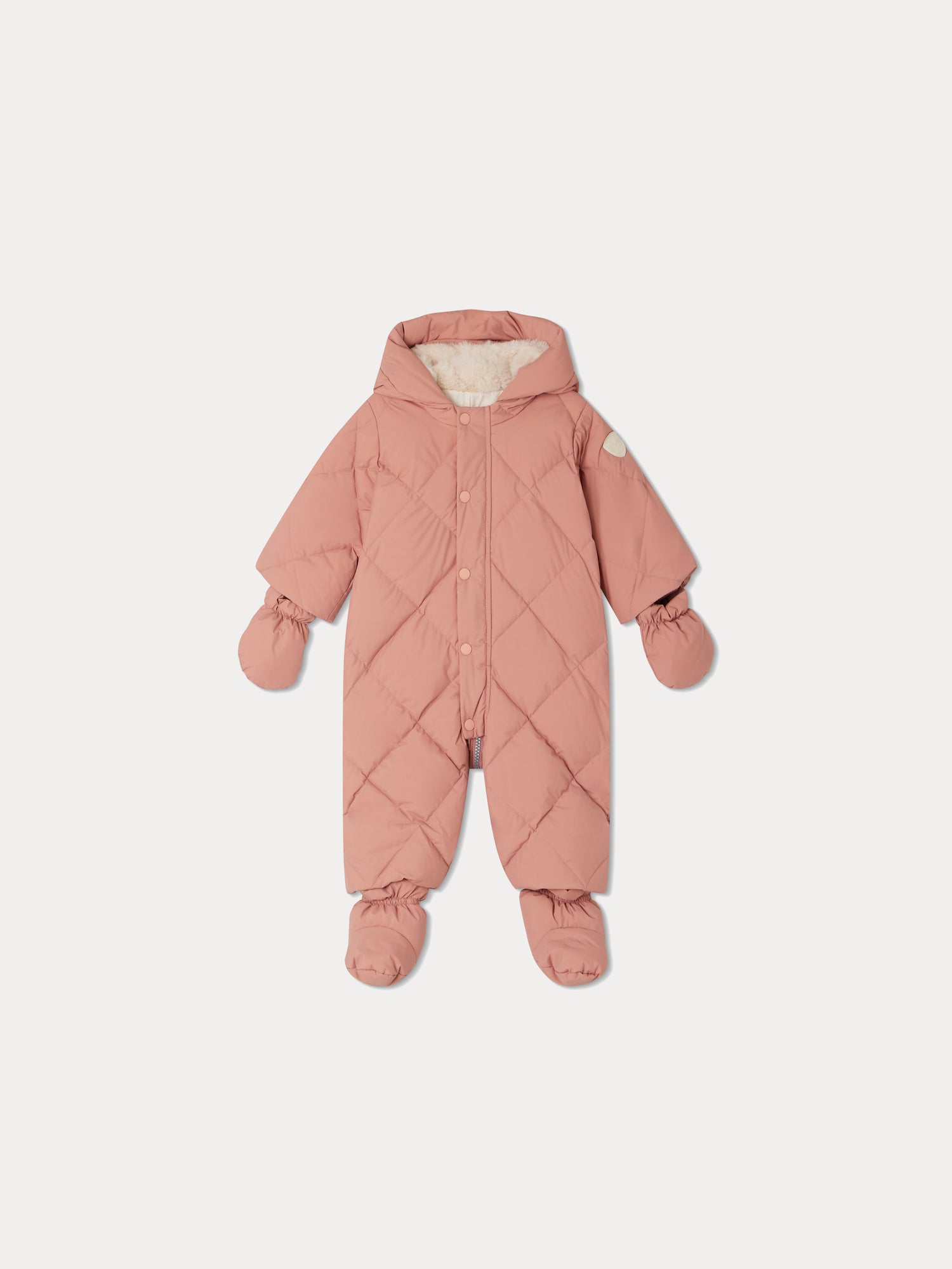 Baby Boys & Girls Pink Padded Down Babysuit