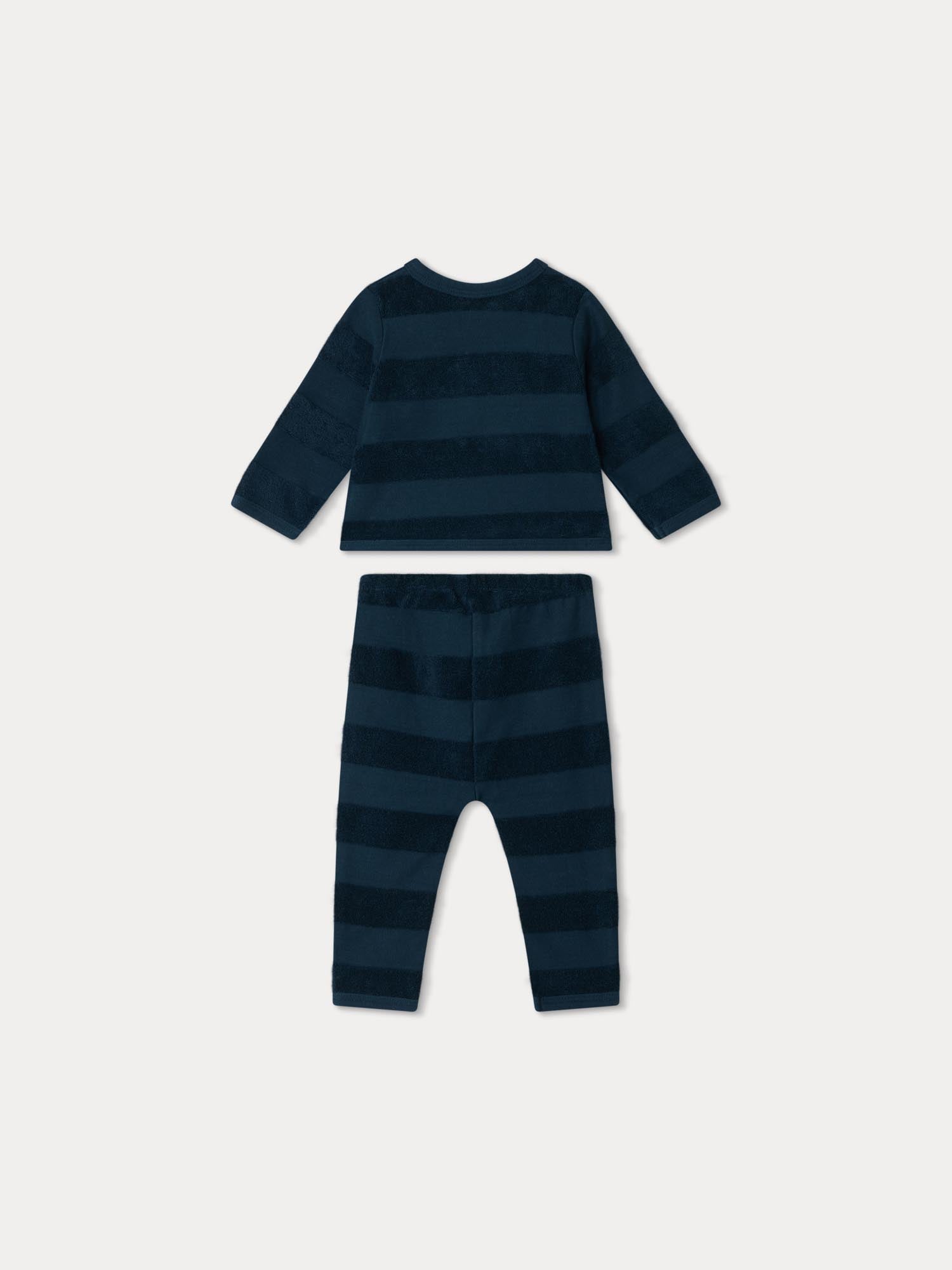 Baby Boys Dark Blue Stripes Cotton Set