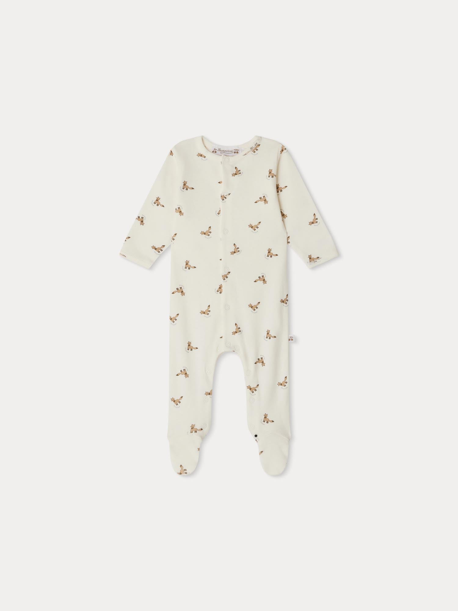 Baby Boys & Girls White Printed Cotton Babysuit