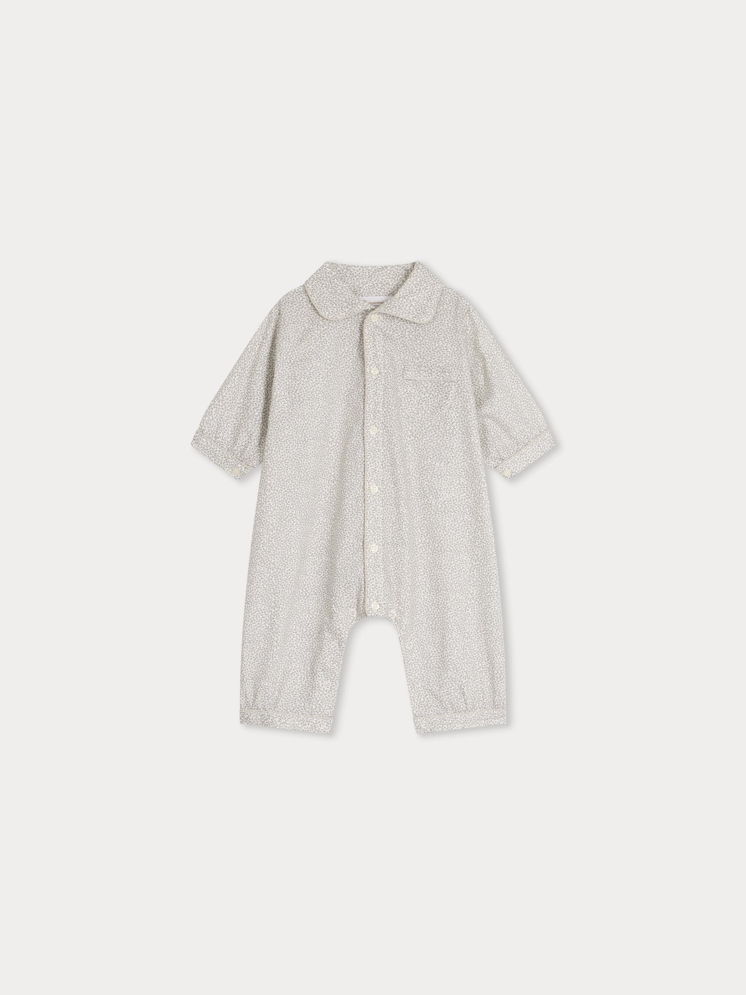 Baby Boys & Girls Grey Cotton Babysuit