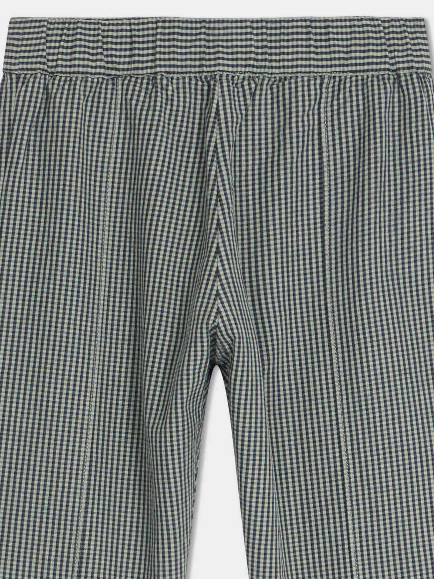 Baby Boys Green Check Cotton Trousers